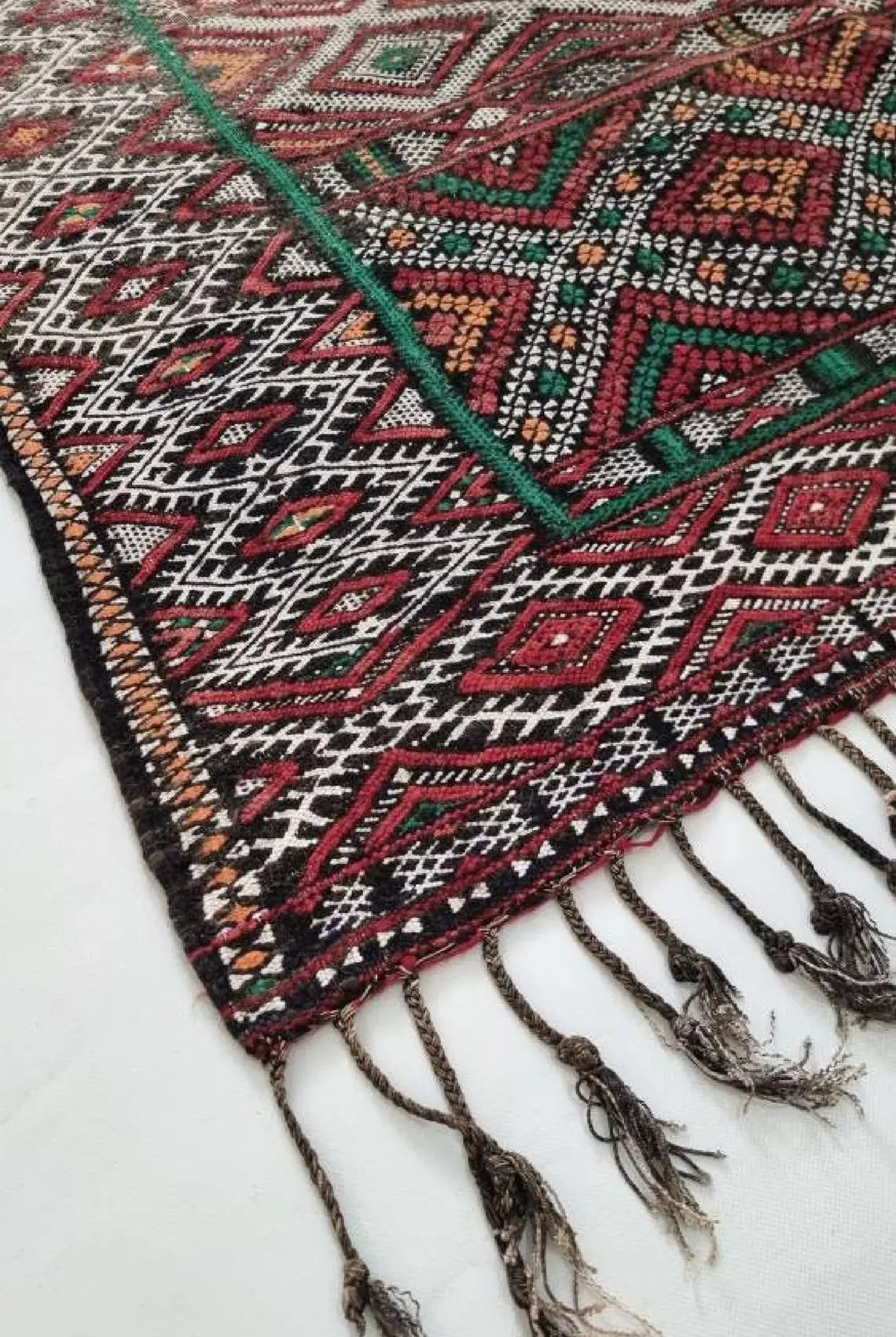 Berber wall decor , Moroccan Kilim Hanbel Rug Wool: Handmade Berber Flatweave Colorful Wall or Floor Decor MoroccanBazzArts