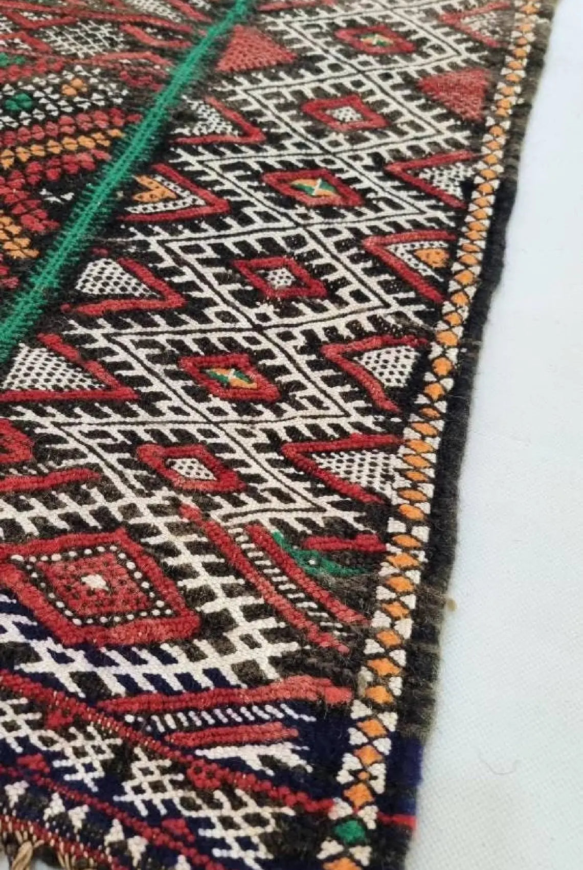 Berber wall decor , Moroccan Kilim Hanbel Rug Wool: Handmade Berber Flatweave Colorful Wall or Floor Decor MoroccanBazzArts