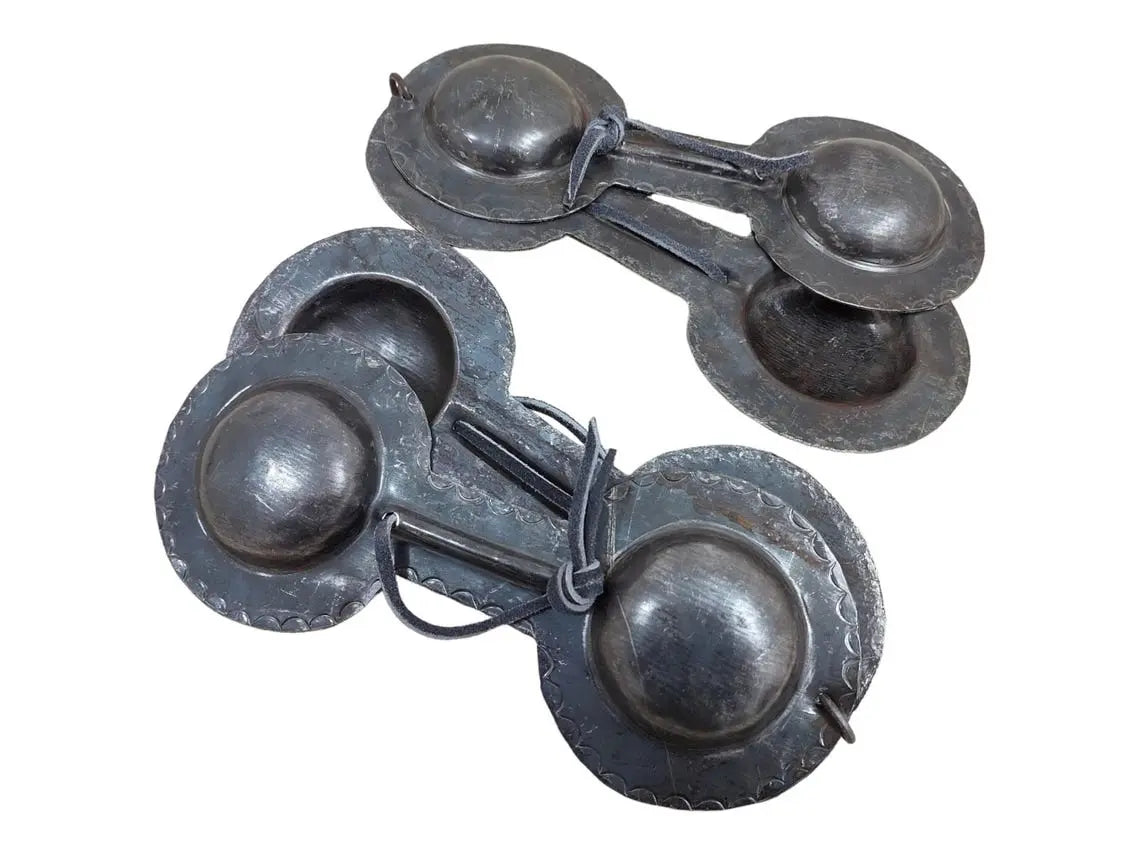 Qaraqueb Iron Percussion Instrument: Handmade Moroccan Gnawa Music, 4"X11" Traditional African Castanets MoroccanBazzArts