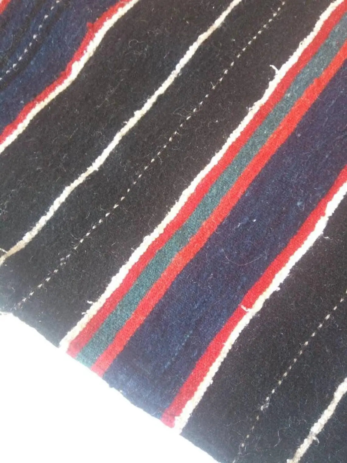 Berber Shawl Gift Wool Cape: Striped Vintage Moroccan Handwoven Blanket MoroccanBazzArts