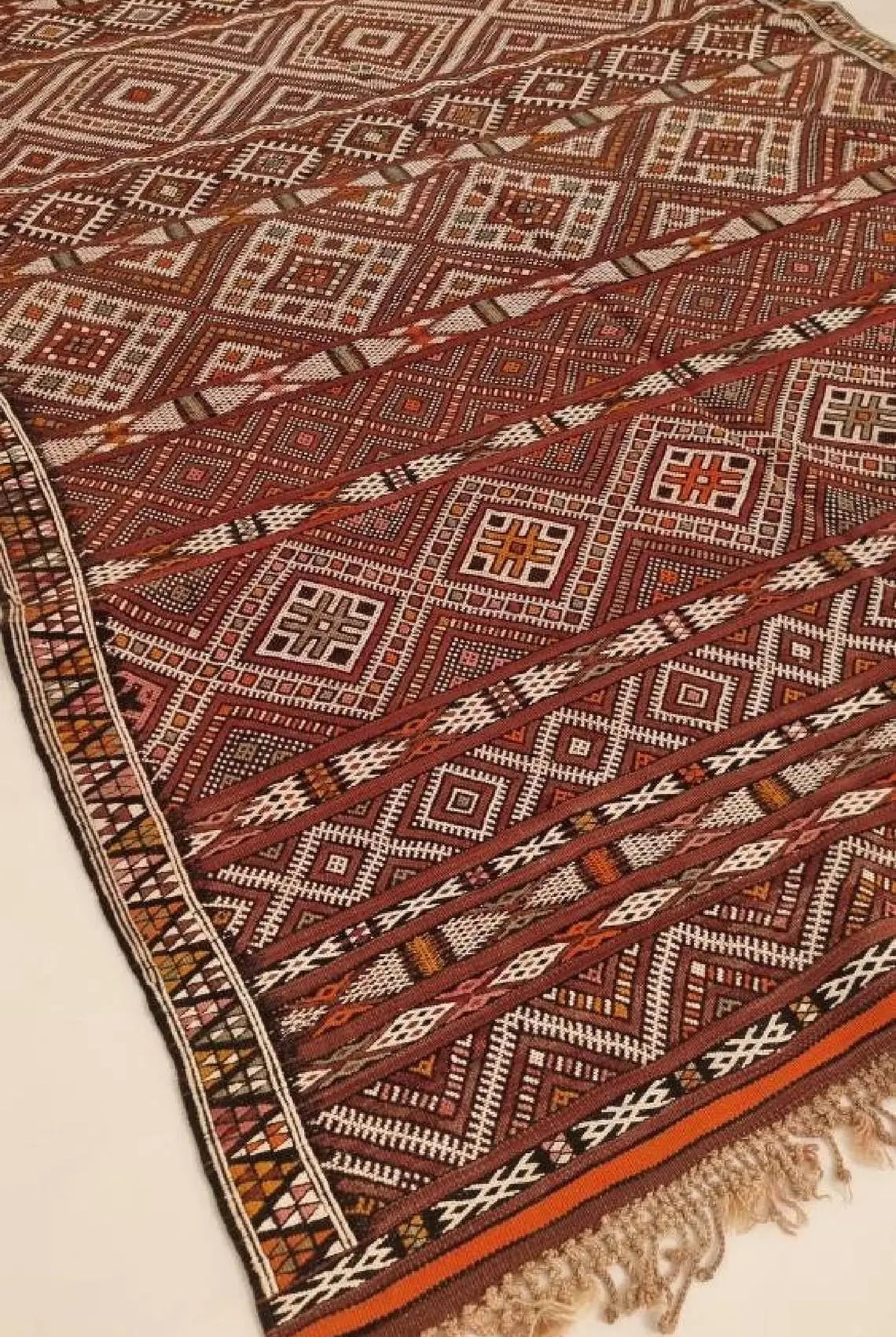 Zemmour Berber Rug Wool 5x8: Geometric Moroccan Flatweave, Colorful Boho Decor MoroccanBazzArts