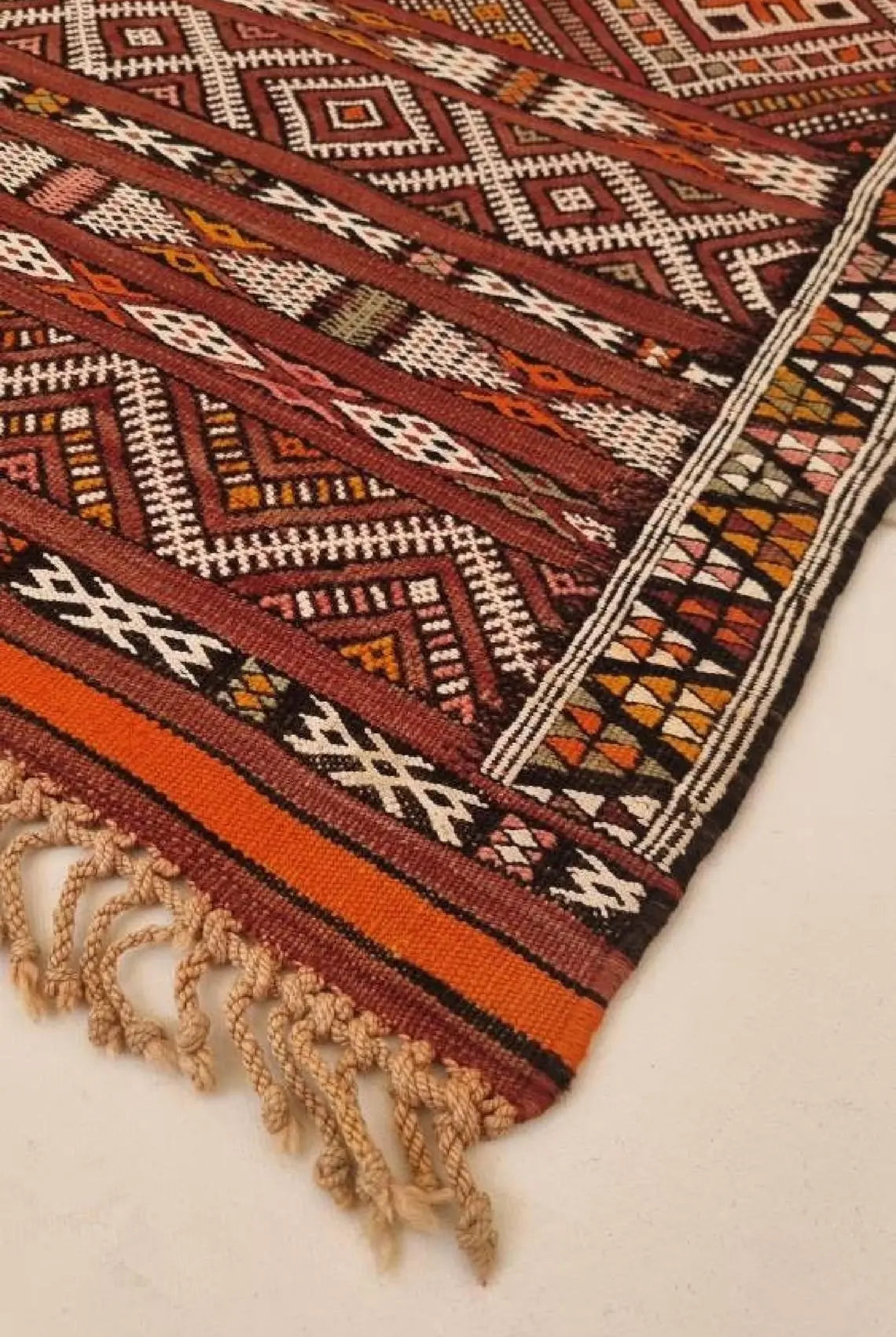 Zemmour Berber Rug Wool 5x8: Geometric Moroccan Flatweave, Colorful Boho Decor MoroccanBazzArts