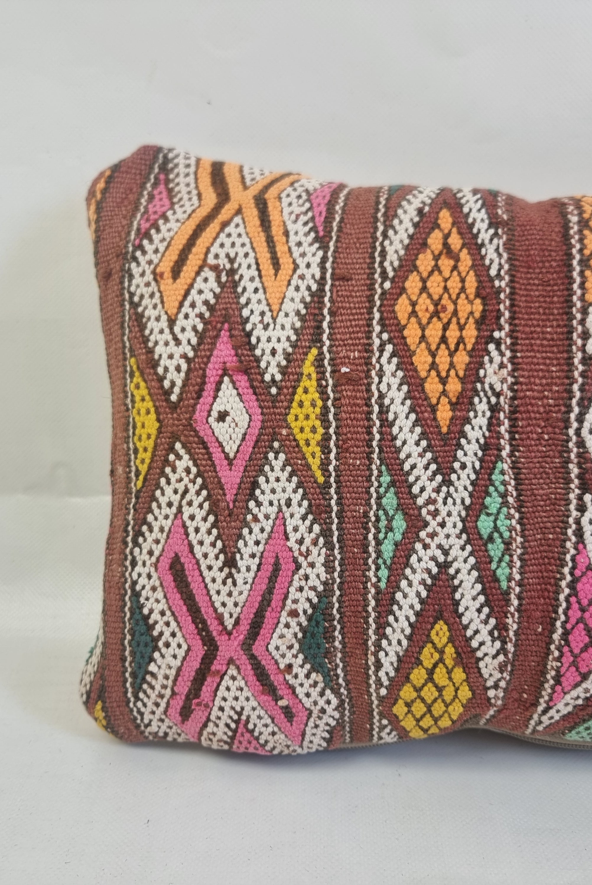 Authentic Moroccan Lumbar Pillows | Handmade Berber Kilim Cushion Covers | Boho Tribal Throw Pillows | Earthy Vintage Decor MoroccanBazzArts
