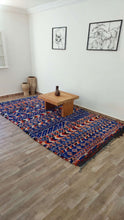Load image into Gallery viewer, VINTAGE BLUE MOROCCAN RUG