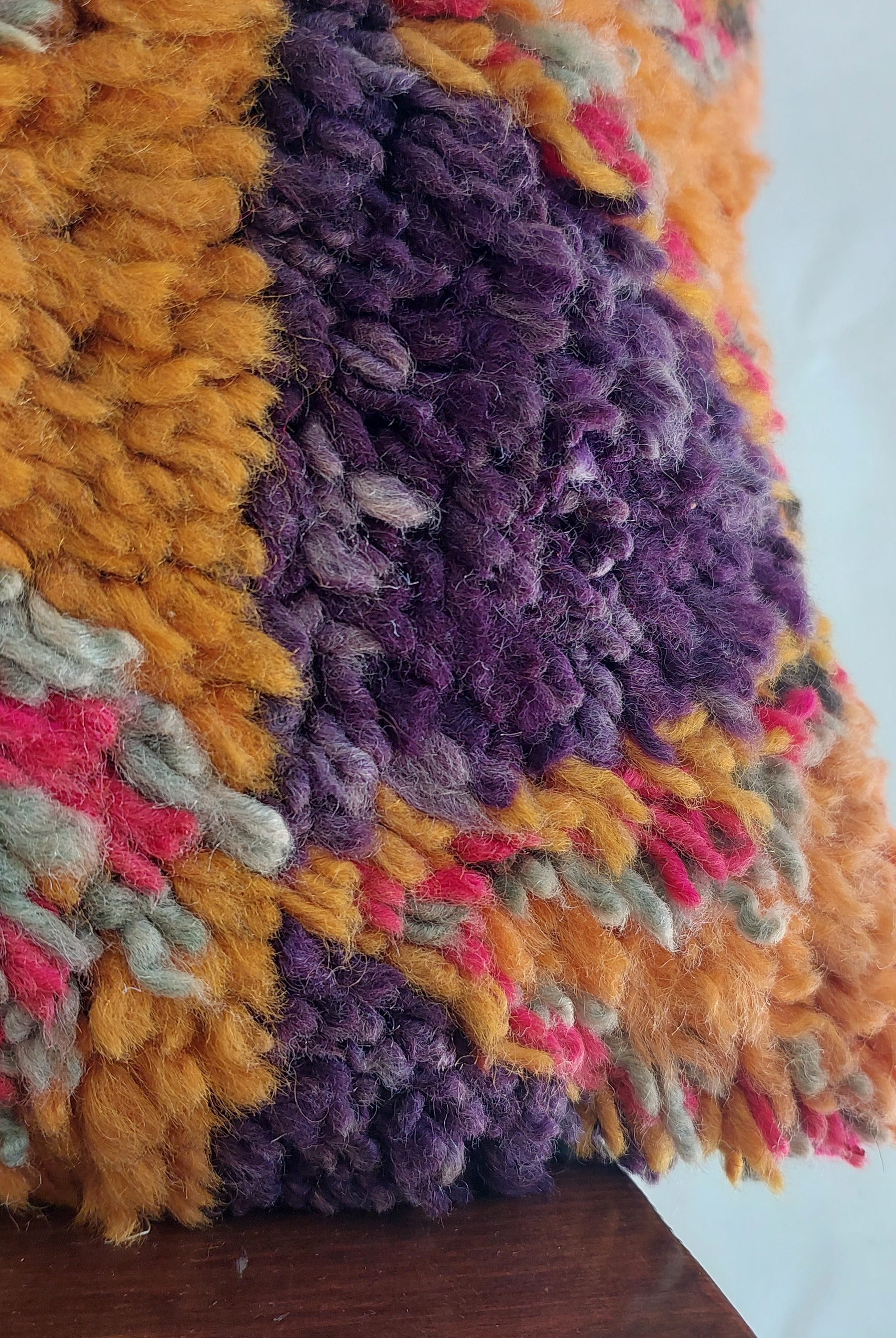 Aït Bou Ichaouen Moroccan Pillow - Handmade Berber Wool Cushion 14x24 - Vintage Colorful Boho Lumbar Pillow - Authentic Tribal Moroccan Deco MoroccanBazzArts