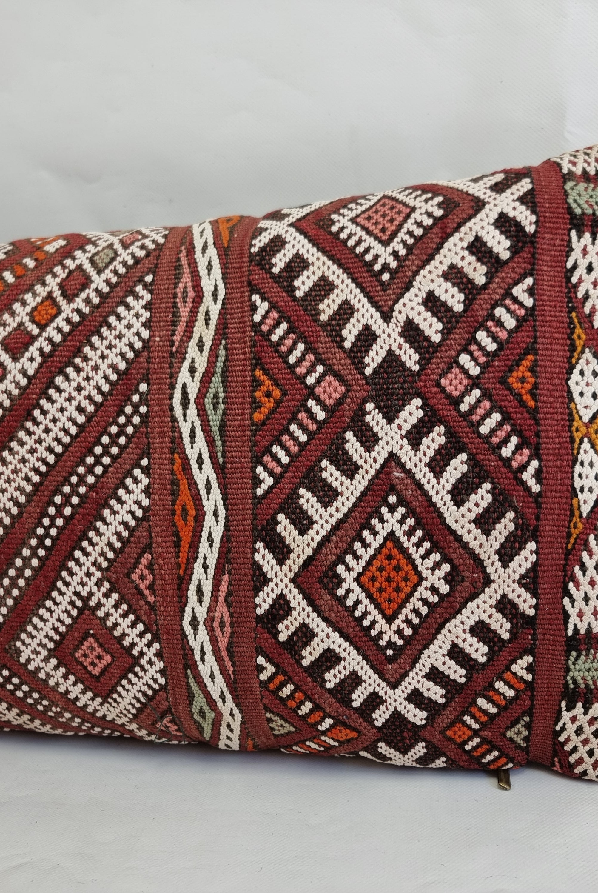 Authentic Moroccan Kilim Pillow Cover | Vintage Berber Handmade Wool Cushion | Earthy Boho Throw Pillow | Rustic Tribal Home Decor MoroccanBazzArts