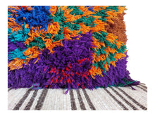 Load image into Gallery viewer, vintage Ait bou ichaouen cushion - double sided cotton boho pillow - Tribal cushion - pillow case - handmade boucherouite pillow