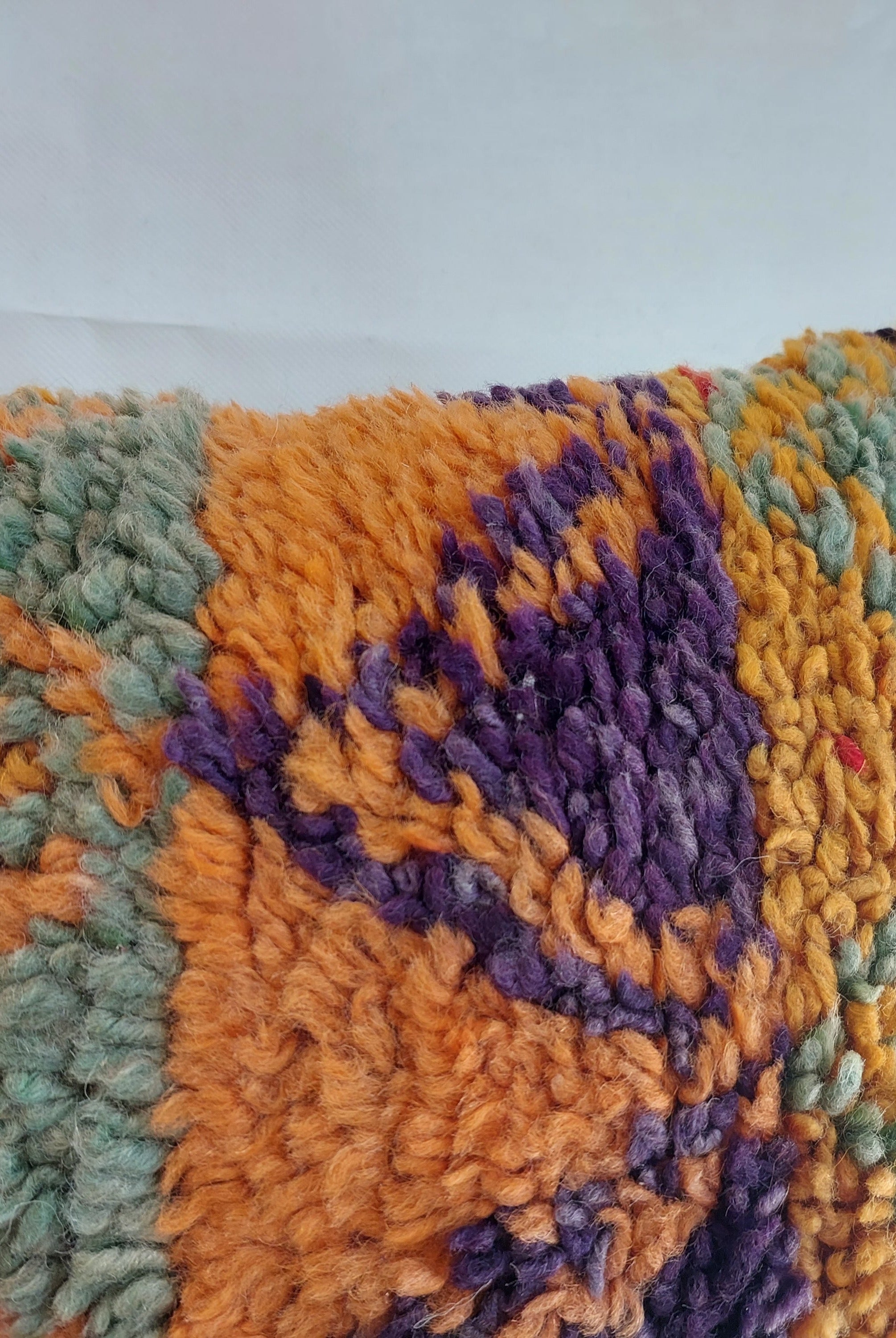 Aït Bou Ichaouen Moroccan Pillow - Handmade Berber Wool Cushion 14x24 - Vintage Colorful Boho Lumbar Pillow - Authentic Tribal Moroccan Deco MoroccanBazzArts