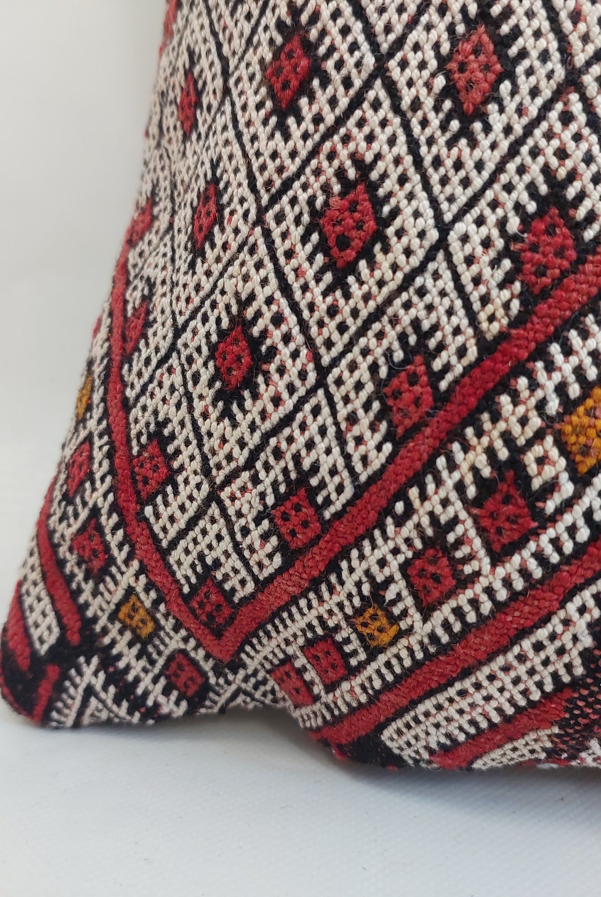 12x24 Vintage Moroccan Kilim Lumbar Pillow Cover | Authentic Geometric zayan Cushion | Red Handwoven Boho & Warm Minimalist Home Decor MoroccanBazzArts