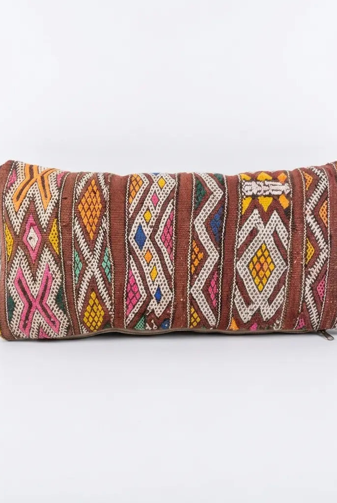 Authentic Moroccan Lumbar Pillows | Handmade Berber Kilim Cushion Covers | Boho Tribal Throw Pillows | Earthy Vintage Decor MoroccanBazzArts