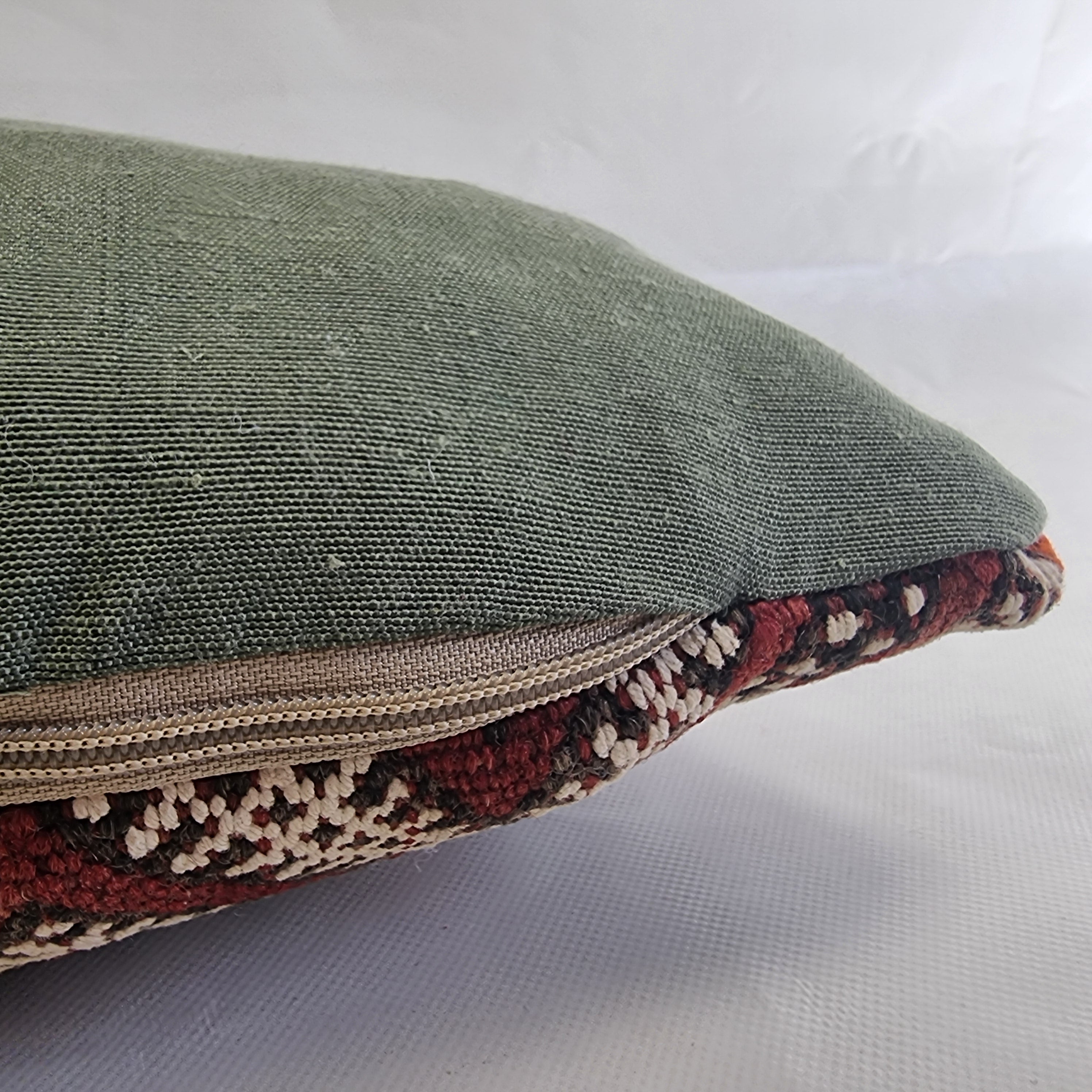 Authentic Moroccan Kilim Lumbar Pillow Cover 12x22" | Burgundy Geometric Boho Cushion | Handwoven Berber Tribal Throw Pillow 32x58cm MoroccanBazzArts