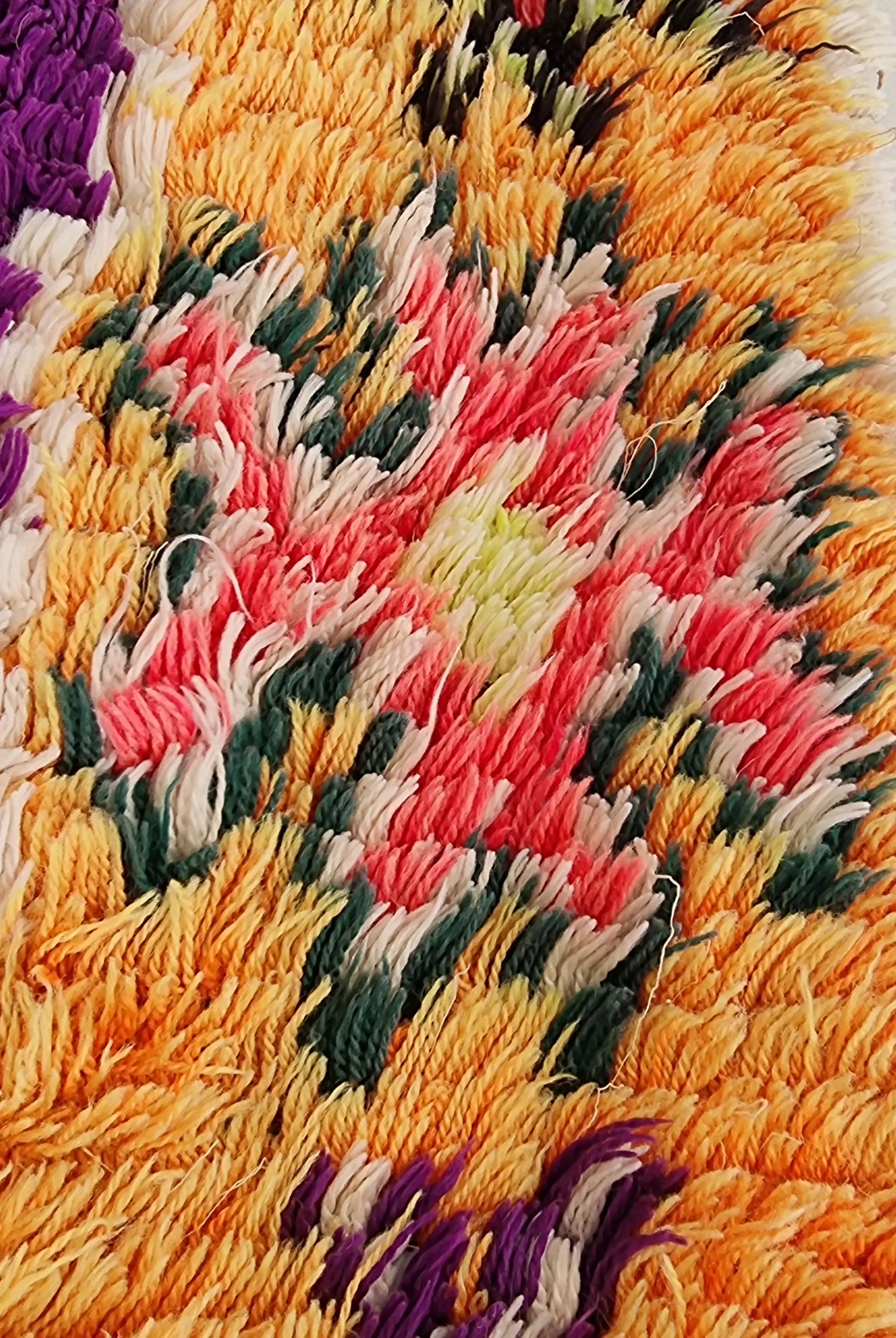 Vintage Colorful Boujaad Runner Rug - 8.10 x 2.8 Ft Irregular Handknotted Moroccan Hallway Rug MoroccanBazzArts