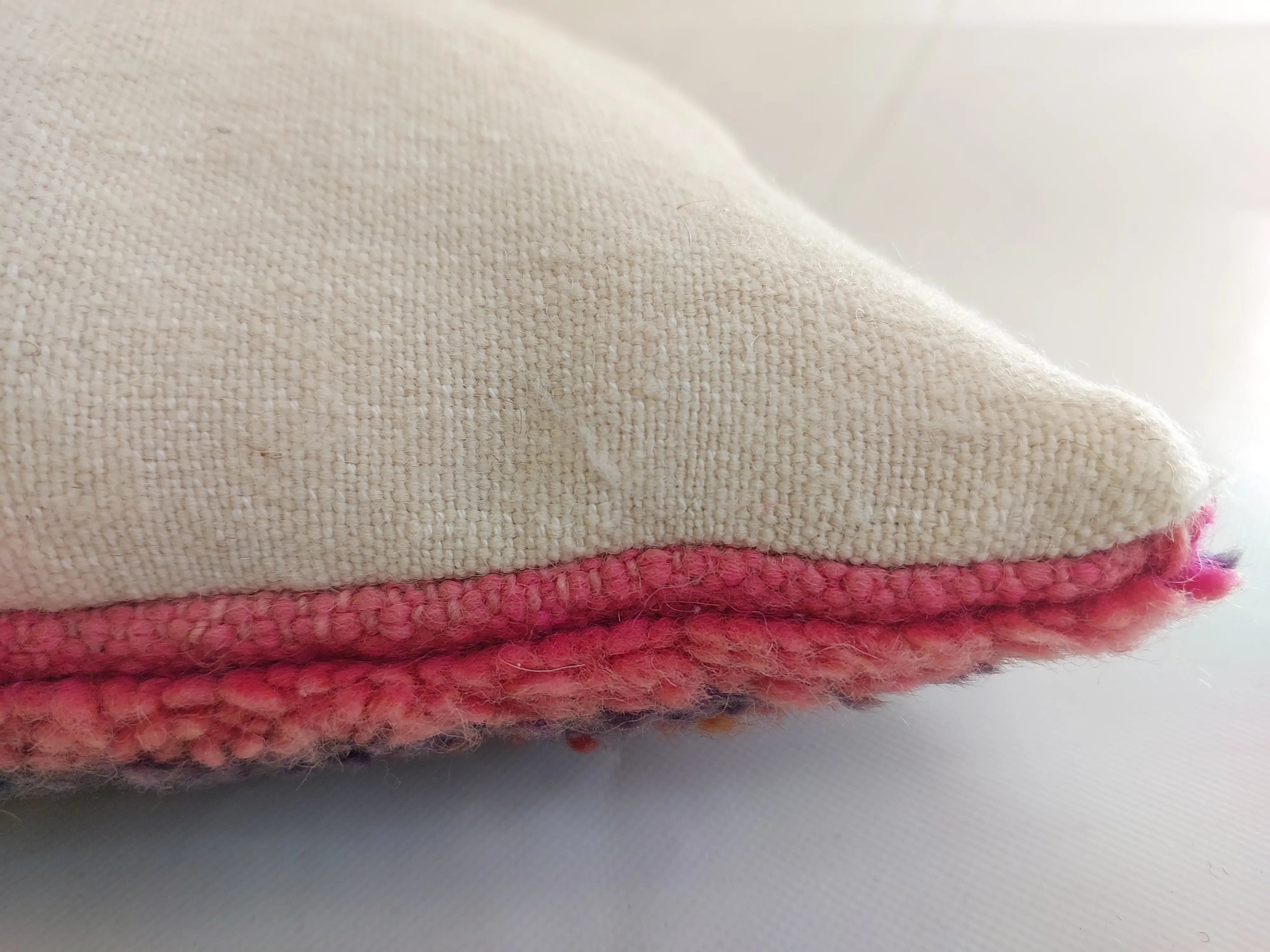 Vintage Berber Rug Lumbar Pillow Cover in Purple & Pink - 13x22" MoroccanBazzArts