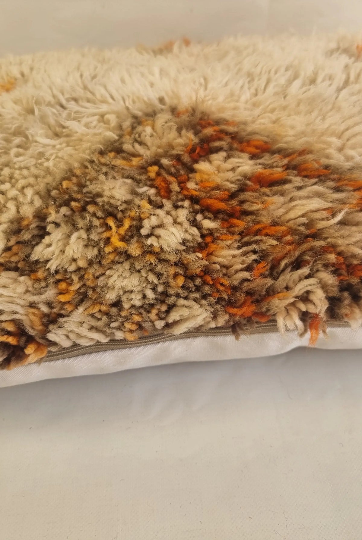 Vintage Beni Ourain Wool Pillow Cover | 16" x 25" MoroccanBazzArts