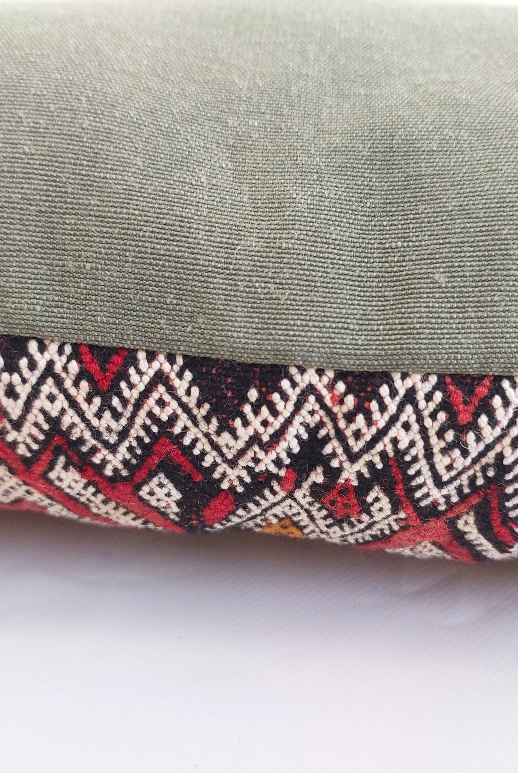 12x24 Vintage Moroccan Kilim Lumbar Pillow Cover | Authentic Geometric zayan Cushion | Red Handwoven Boho & Warm Minimalist Home Decor MoroccanBazzArts