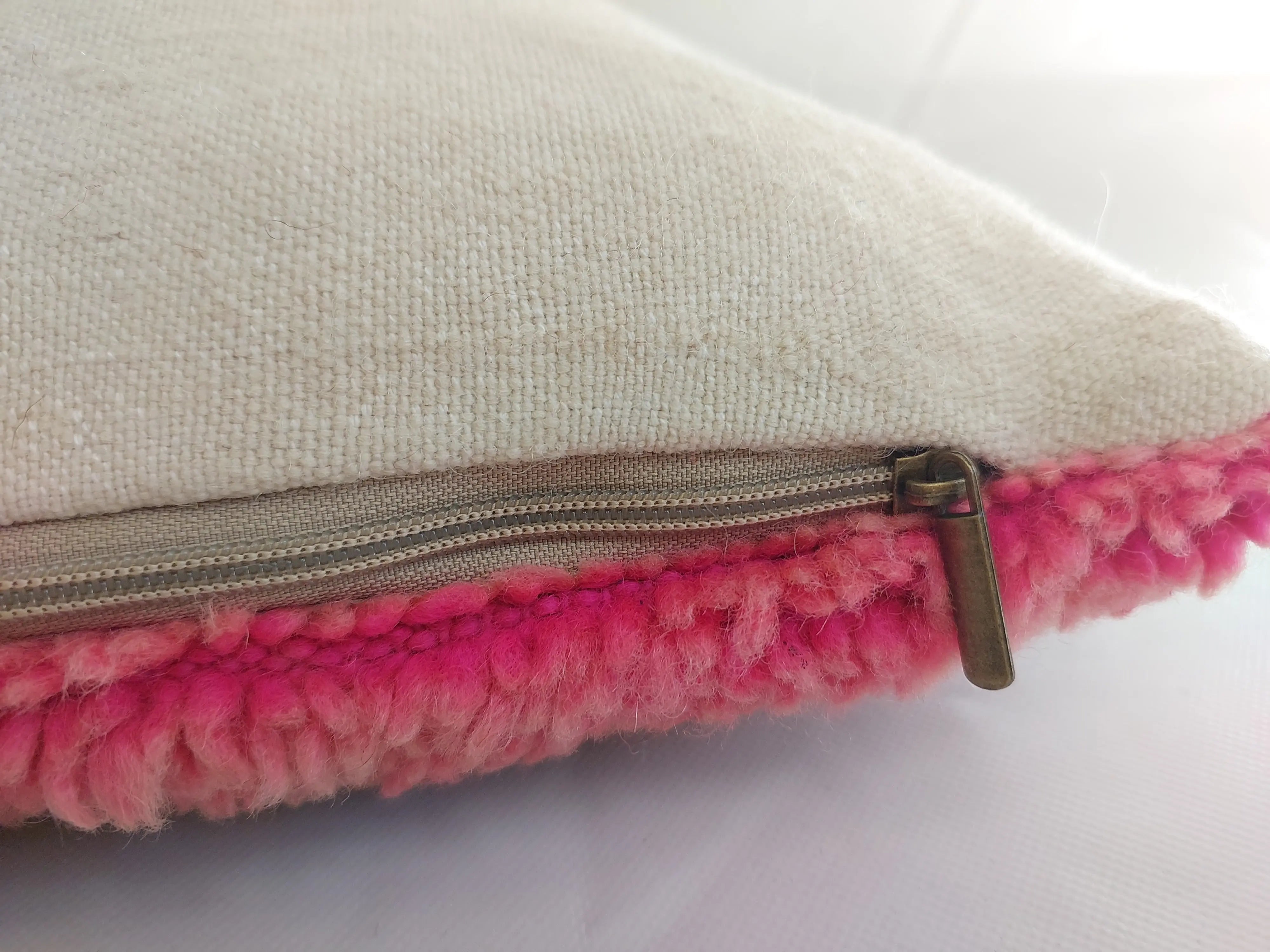 Vintage Berber Rug Lumbar Pillow Cover in Purple & Pink - 13x22" MoroccanBazzArts