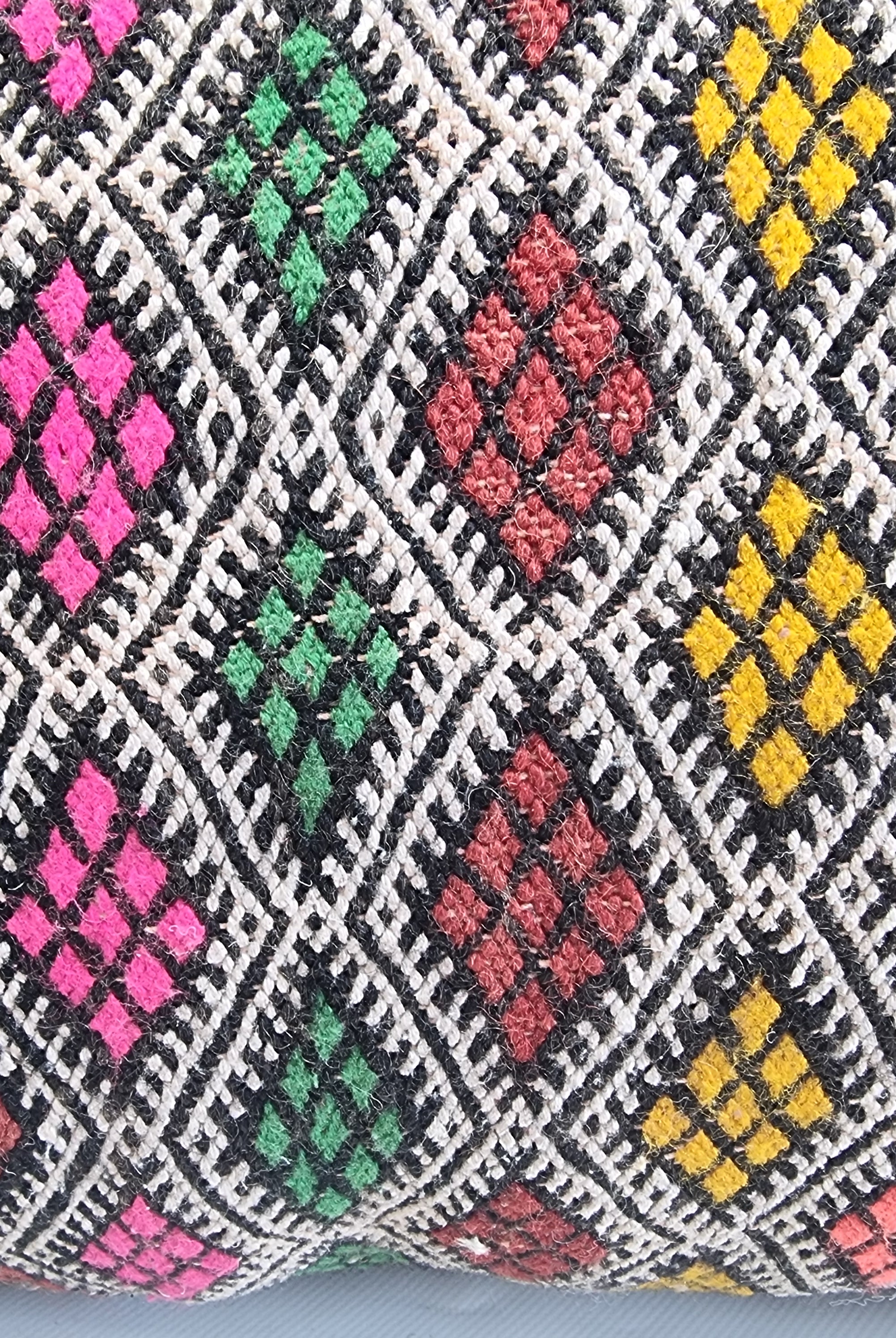 Handwoven Moroccan Kilim Lumbar Pillow Cover (13" x 22") – Colorful Geometric Boho Cushion MoroccanBazzArts