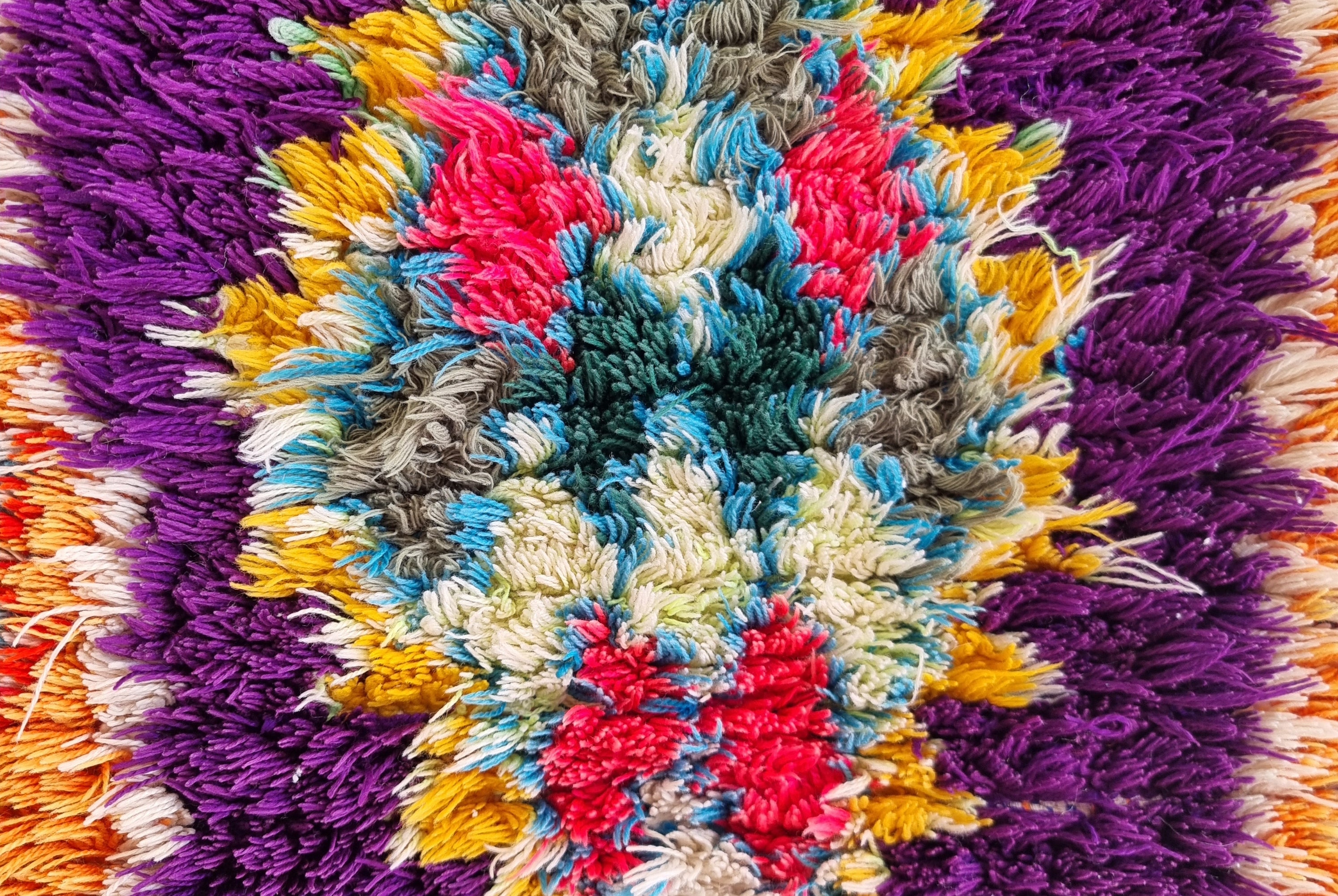 Vintage Colorful Boujaad Runner Rug - 8.10 x 2.8 Ft Irregular Handknotted Moroccan Hallway Rug MoroccanBazzArts
