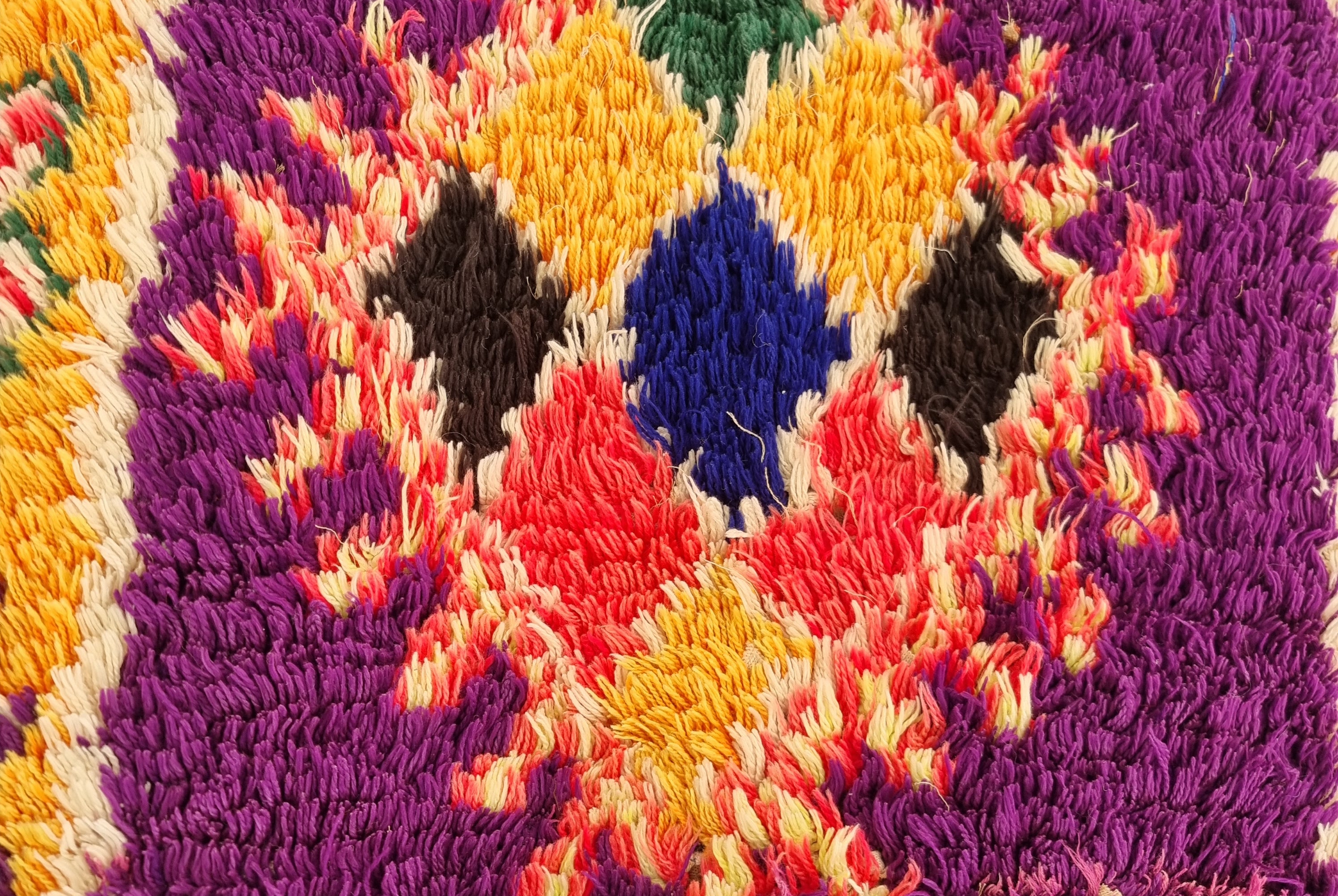 Vintage Colorful Boujaad Runner Rug - 8.10 x 2.8 Ft Irregular Handknotted Moroccan Hallway Rug MoroccanBazzArts