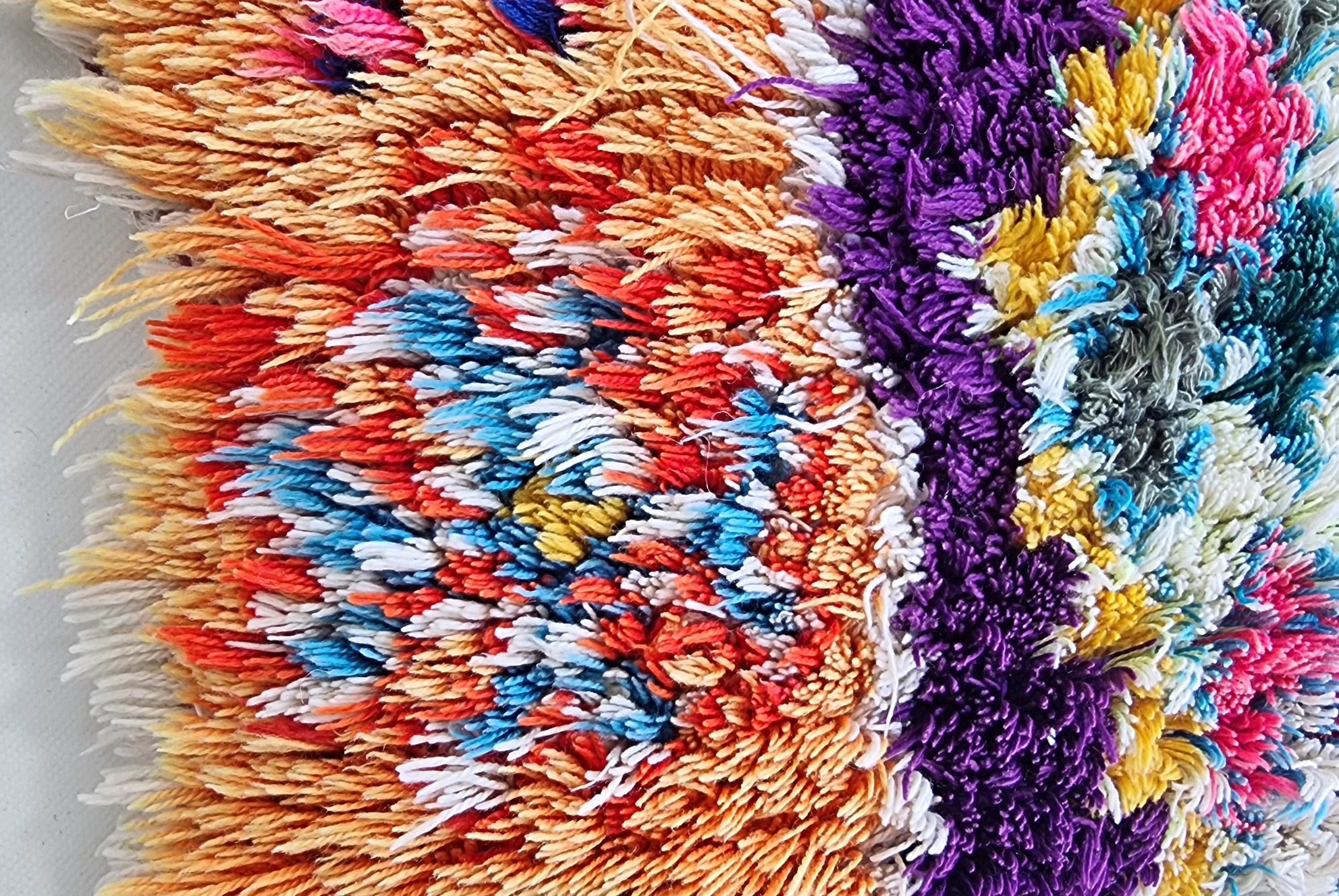Vintage Colorful Boujaad Runner Rug - 8.10 x 2.8 Ft Irregular Handknotted Moroccan Hallway Rug MoroccanBazzArts