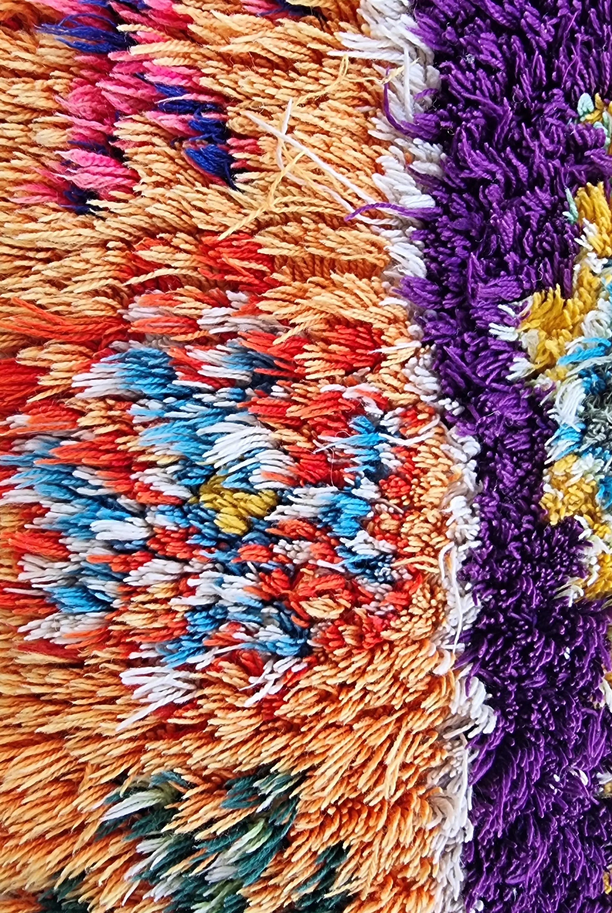 Vintage Colorful Boujaad Runner Rug - 8.10 x 2.8 Ft Irregular Handknotted Moroccan Hallway Rug MoroccanBazzArts