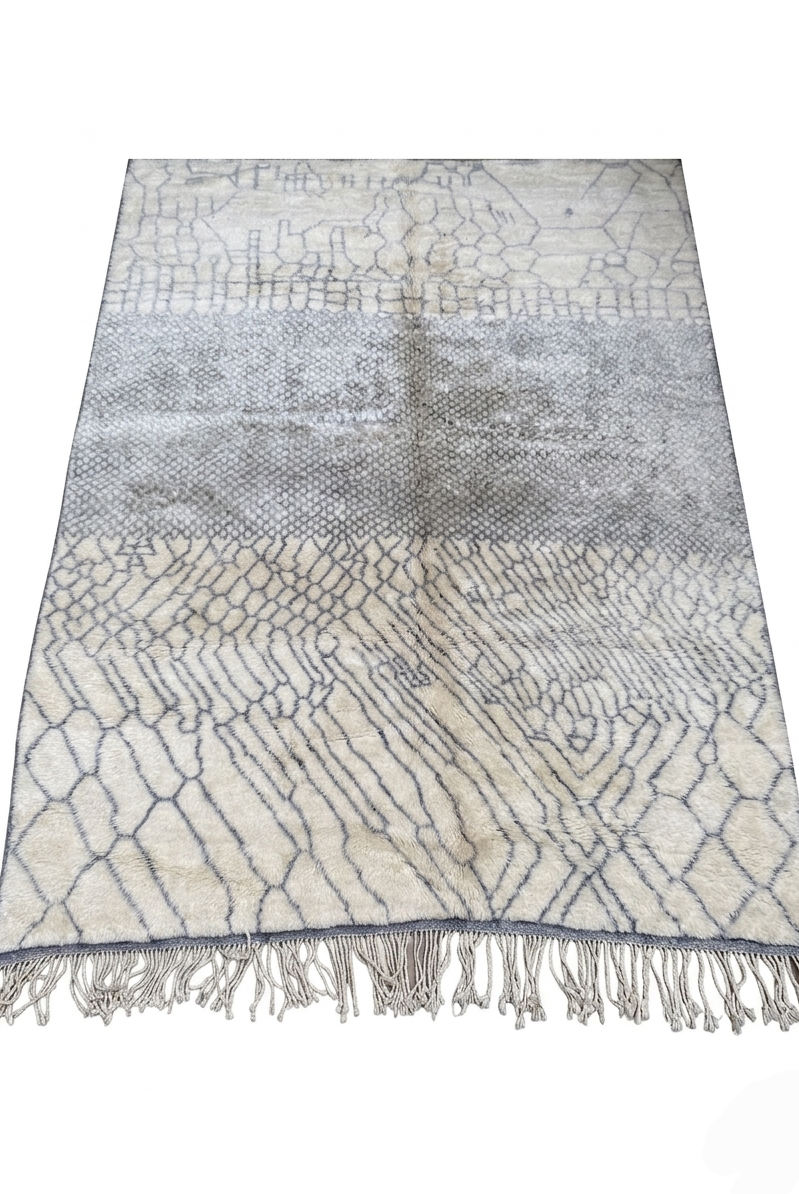 Custom made Moroccan Beni Mrirt Rug: Hand-Knotted Berber Wool Carpet for Boho Home Decor MoroccanBazzArts