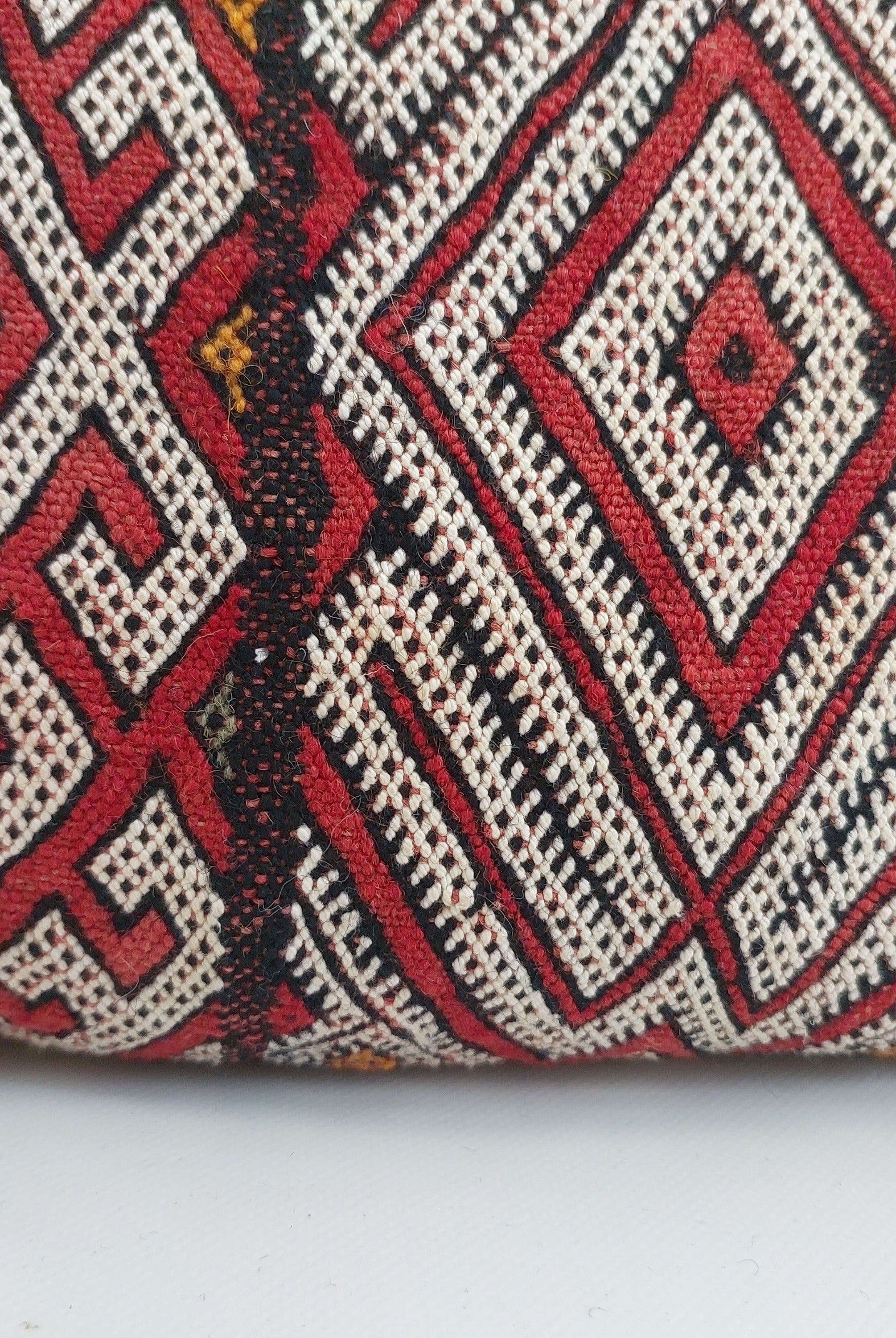 12x24 Vintage Moroccan Kilim Lumbar Pillow Cover | Authentic Geometric zayan Cushion | Red Handwoven Boho & Warm Minimalist Home Decor MoroccanBazzArts