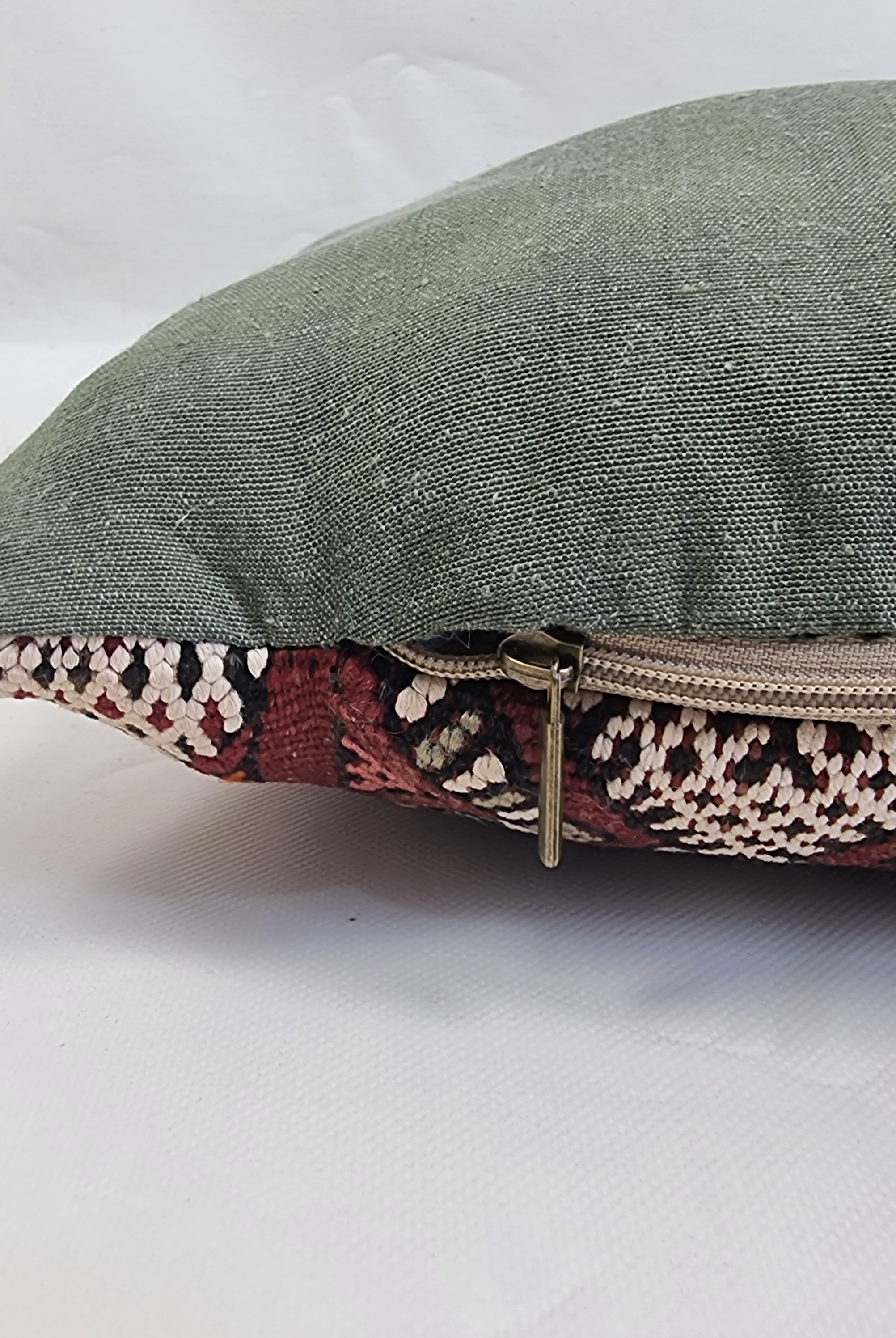 Authentic Moroccan Kilim Lumbar Pillow Cover 12x22" | Burgundy Geometric Boho Cushion | Handwoven Berber Tribal Throw Pillow 32x58cm MoroccanBazzArts