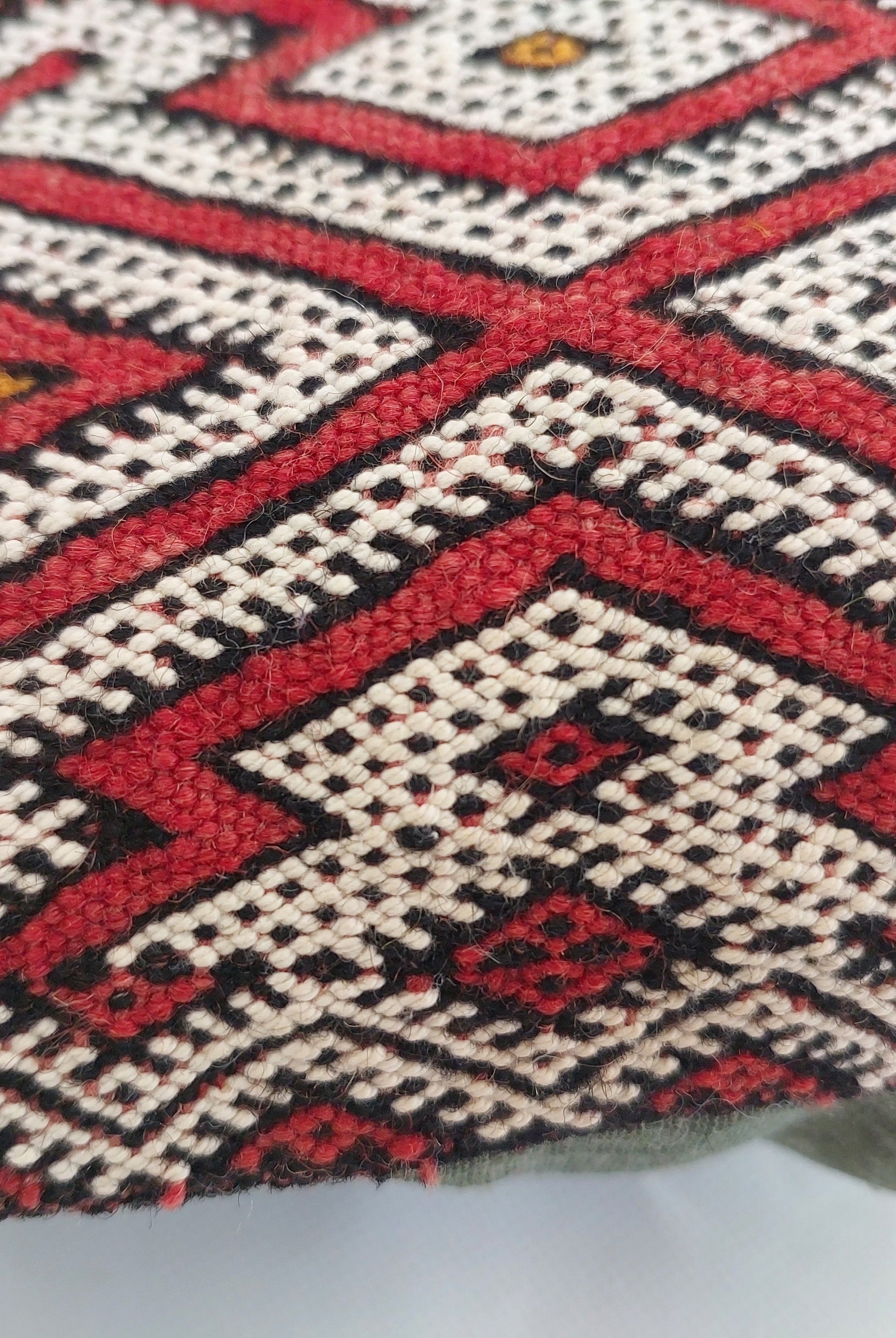 12x24 Vintage Moroccan Kilim Lumbar Pillow Cover | Authentic Geometric zayan Cushion | Red Handwoven Boho & Warm Minimalist Home Decor MoroccanBazzArts