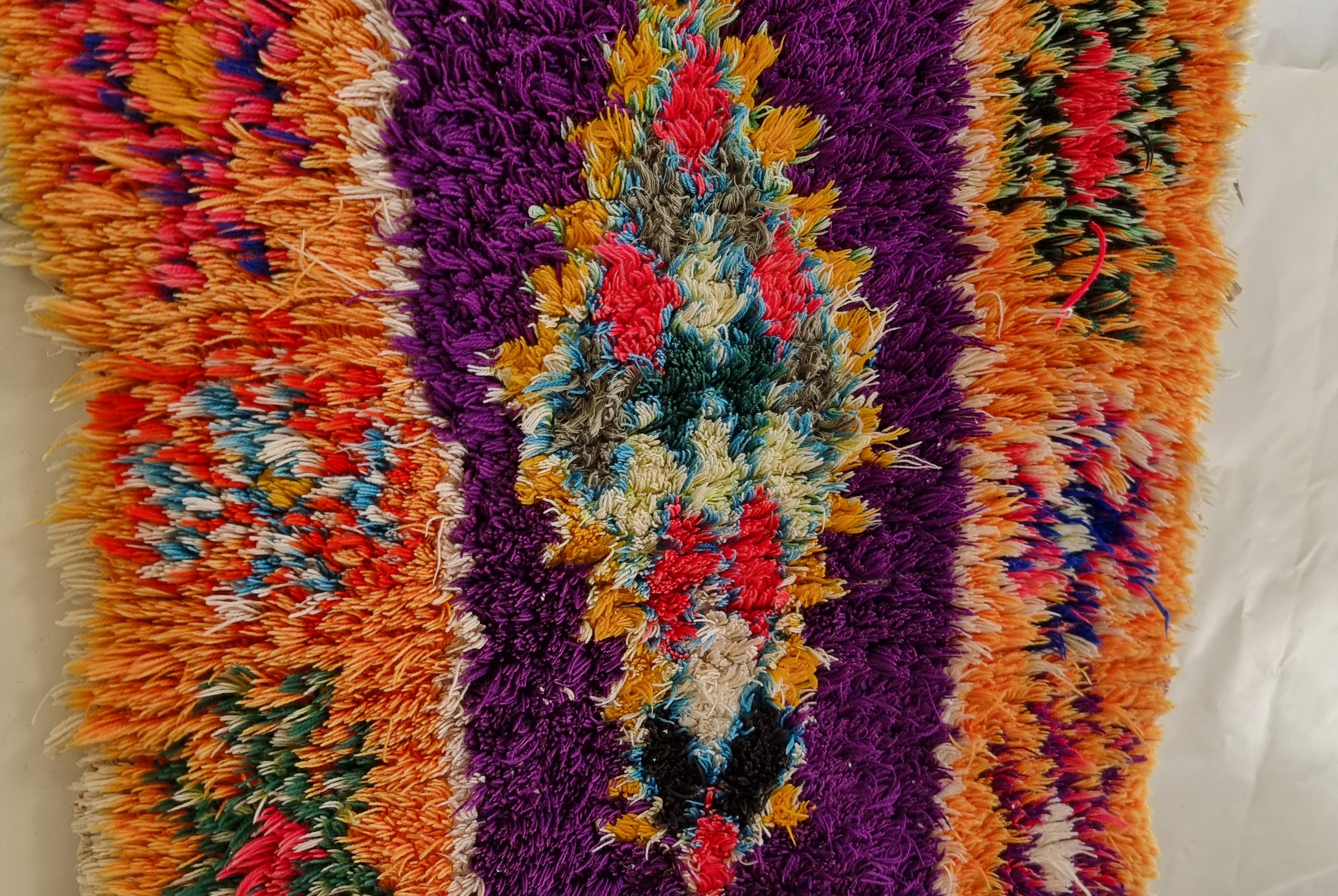 Vintage Colorful Boujaad Runner Rug - 8.10 x 2.8 Ft Irregular Handknotted Moroccan Hallway Rug MoroccanBazzArts