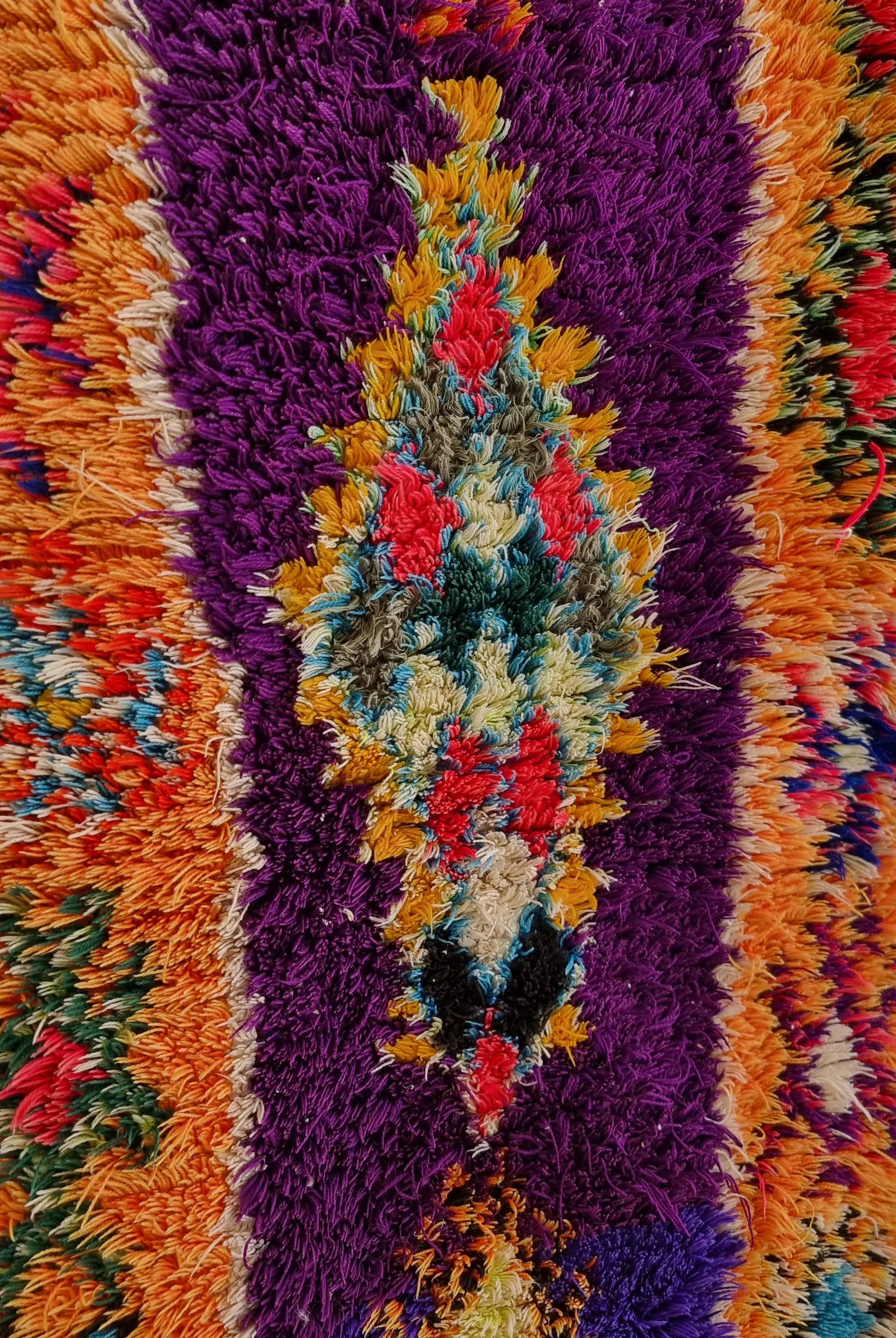 Vintage Colorful Boujaad Runner Rug - 8.10 x 2.8 Ft Irregular Handknotted Moroccan Hallway Rug MoroccanBazzArts