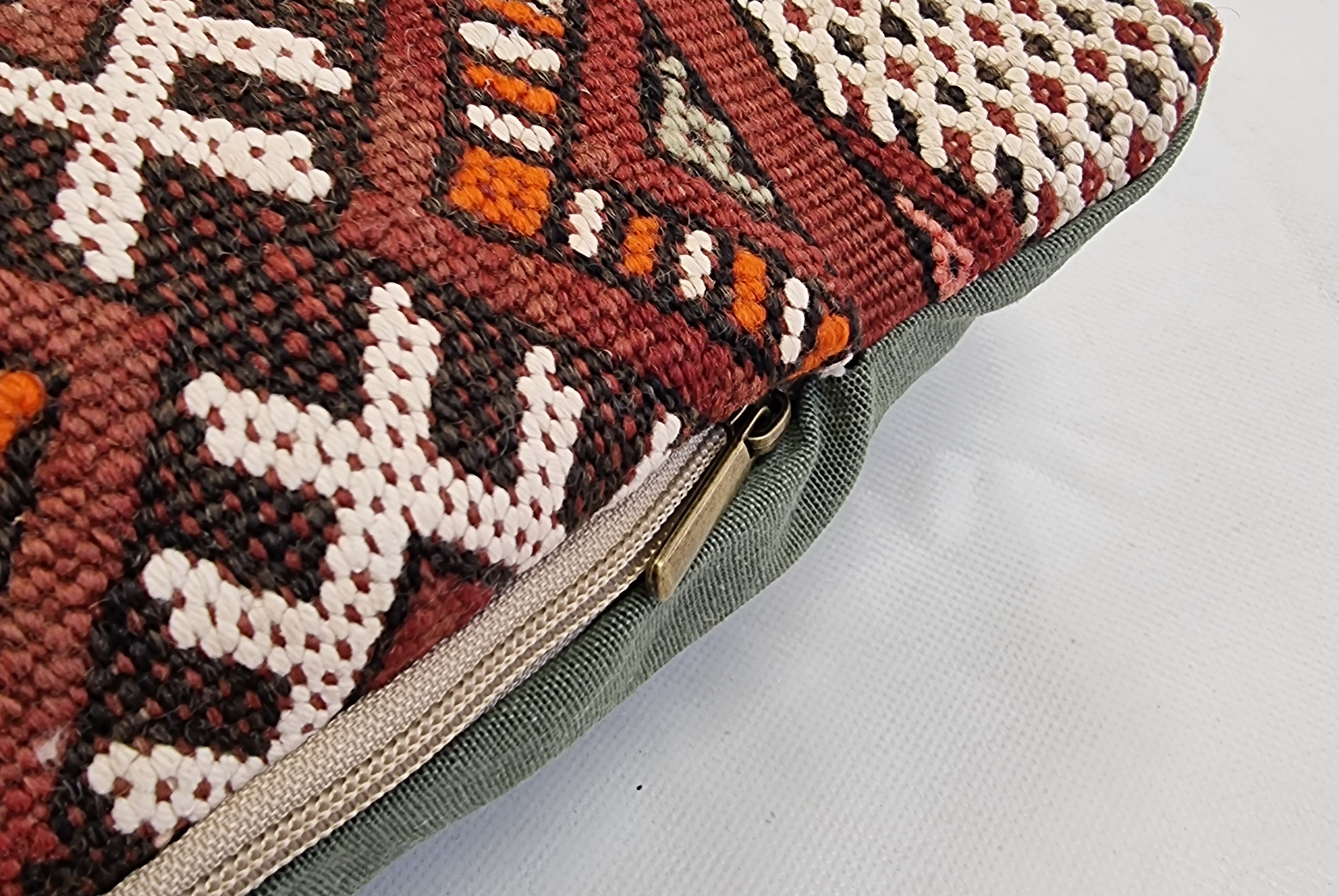 Authentic Moroccan Kilim Pillow Cover | Vintage Berber Handmade Wool Cushion | Earthy Boho Throw Pillow | Rustic Tribal Home Decor MoroccanBazzArts