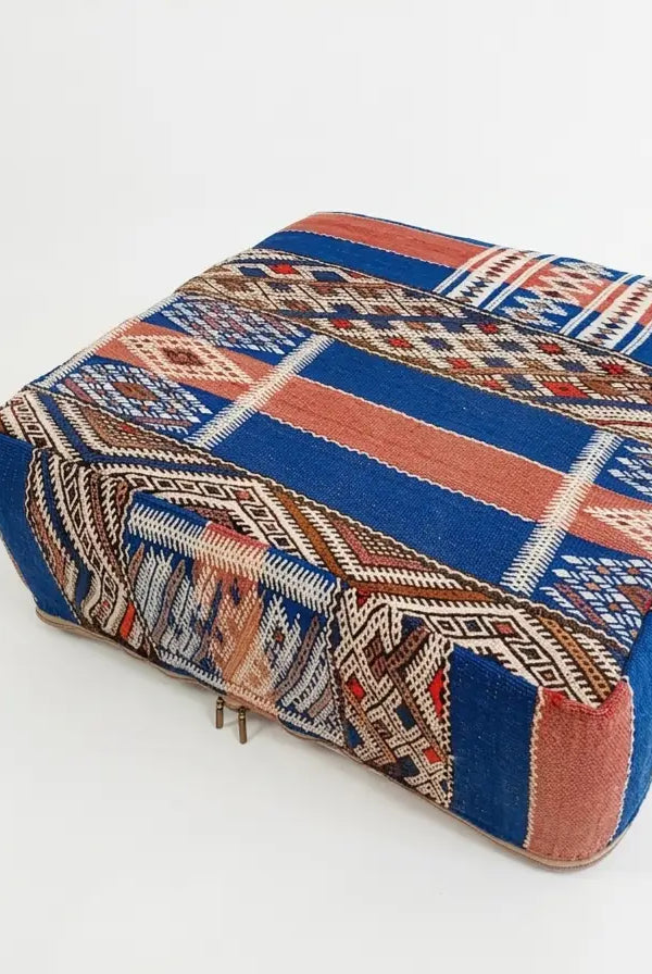 Patterned ottoman on a white background