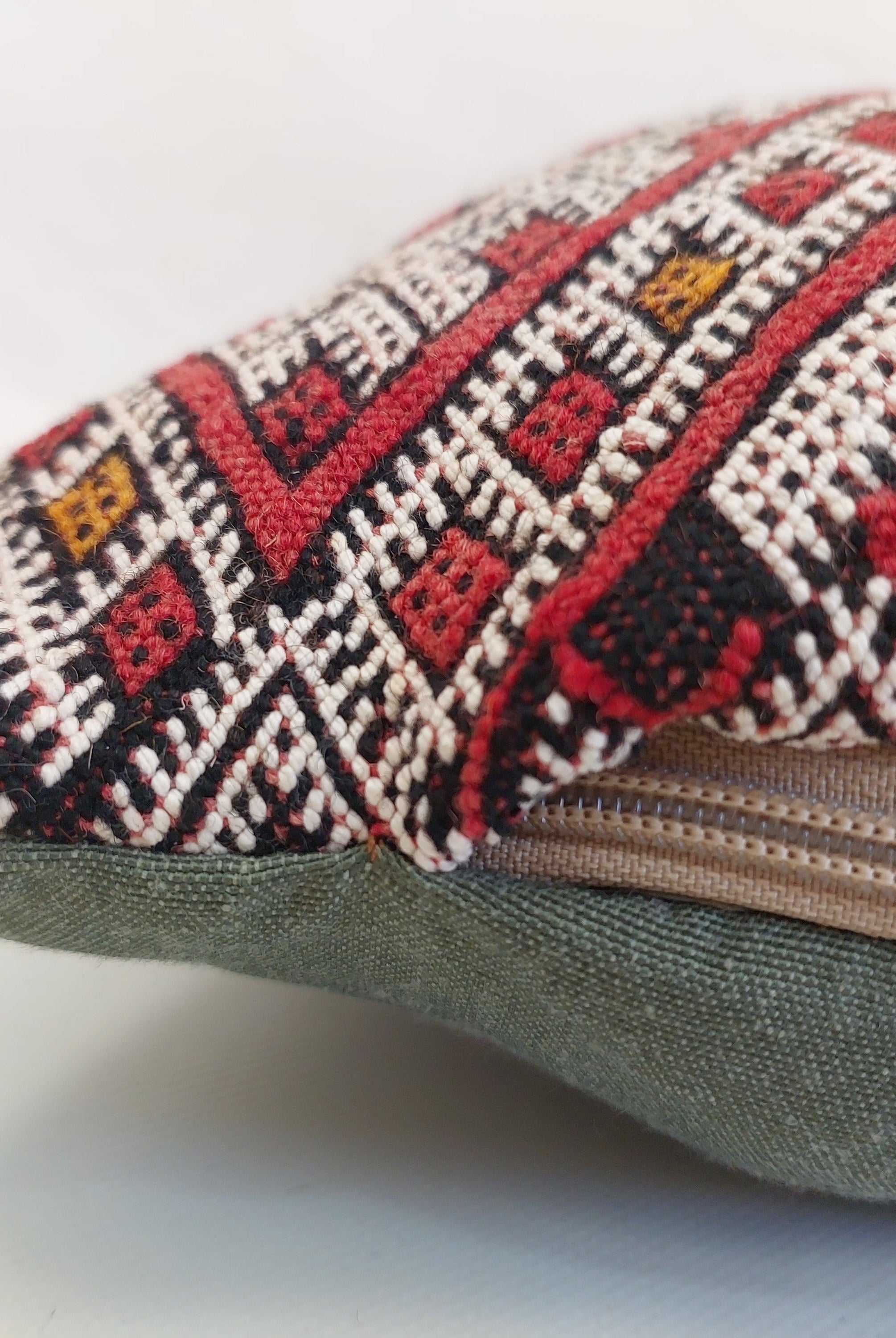 12x24 Vintage Moroccan Kilim Lumbar Pillow Cover | Authentic Geometric zayan Cushion | Red Handwoven Boho & Warm Minimalist Home Decor MoroccanBazzArts