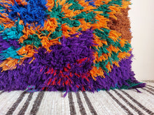 Load image into Gallery viewer, vintage Ait bou ichaouen cushion - double sided cotton boho pillow - Tribal cushion - pillow case - handmade boucherouite pillow