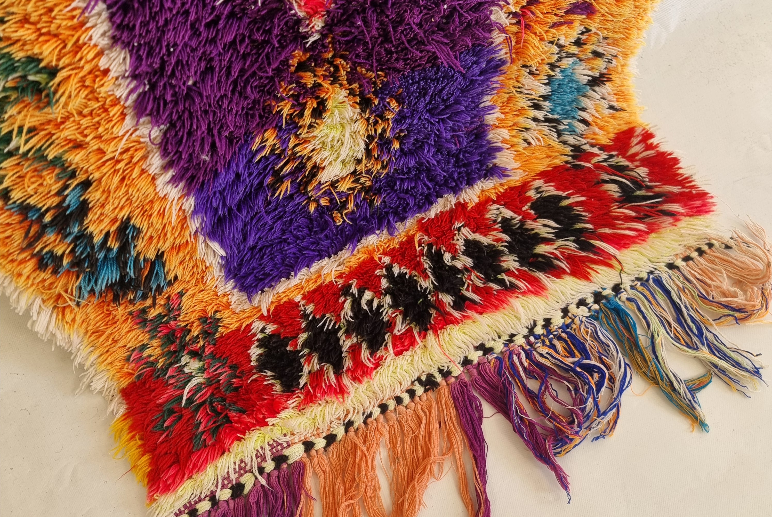 Vintage Colorful Boujaad Runner Rug - 8.10 x 2.8 Ft Irregular Handknotted Moroccan Hallway Rug MoroccanBazzArts