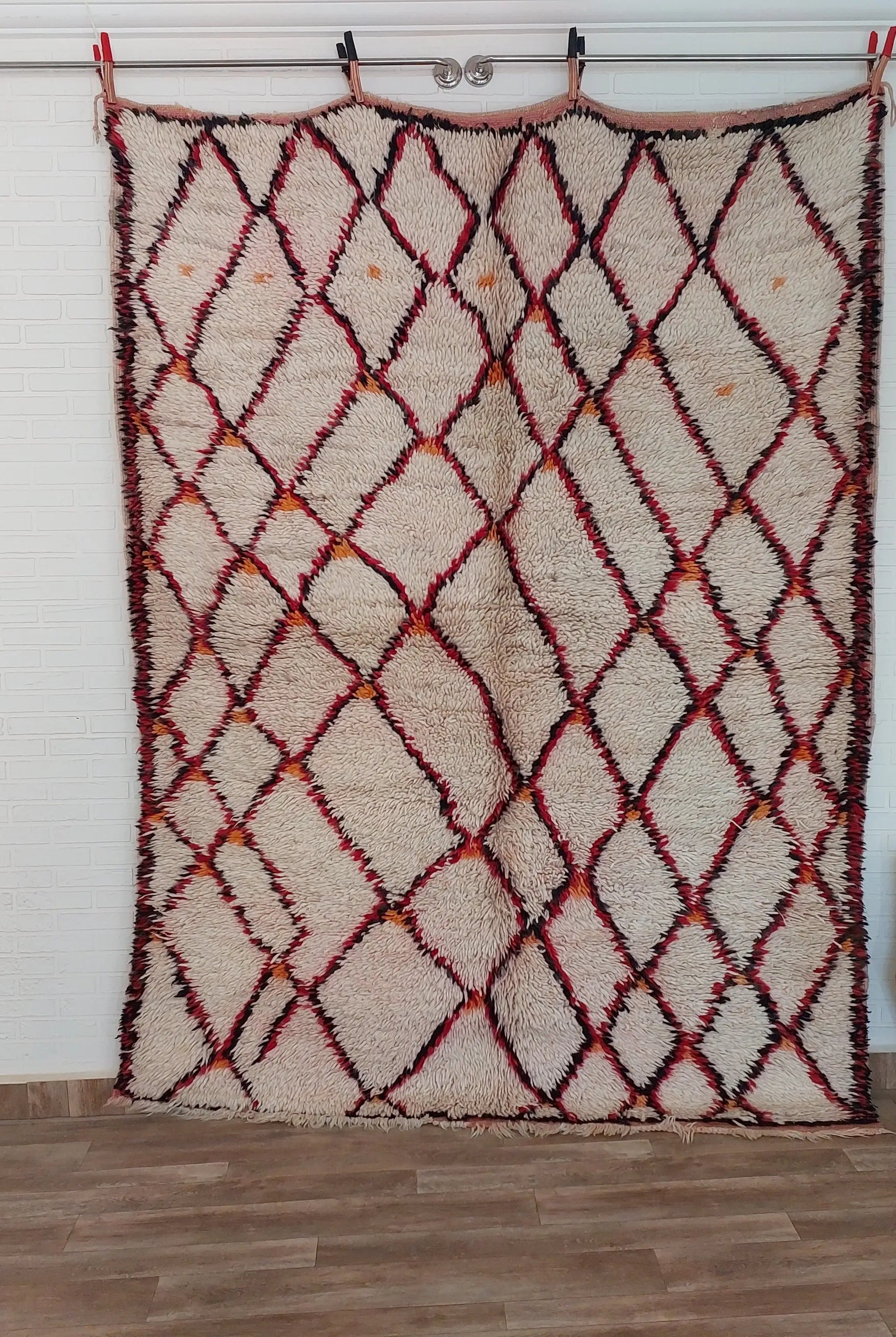 VINTAGE MOROCCAN RUG 6.2 x 8.2 feet MoroccanBazzArts