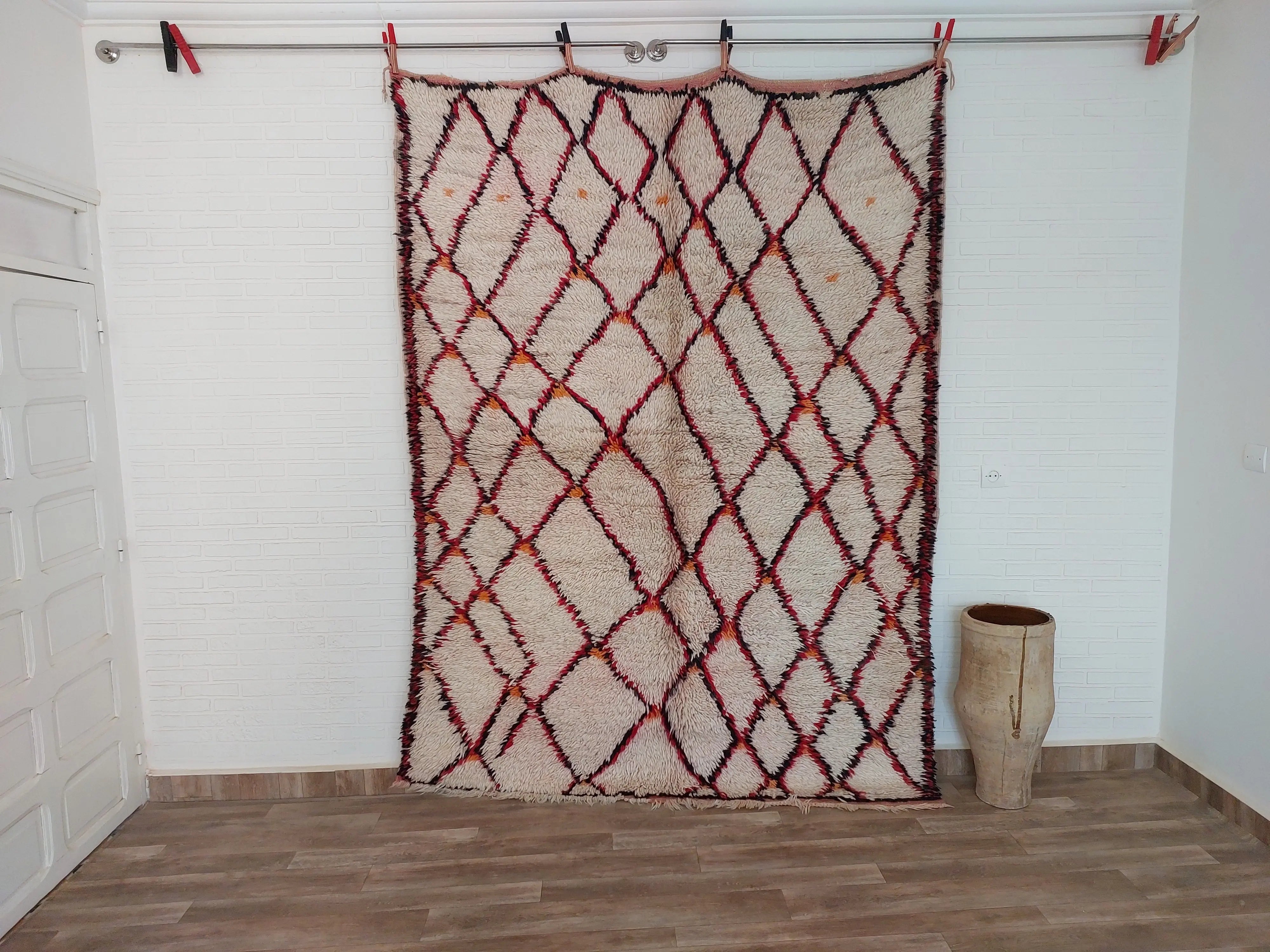 VINTAGE MOROCCAN RUG 6.2 x 8.2 feet MoroccanBazzArts