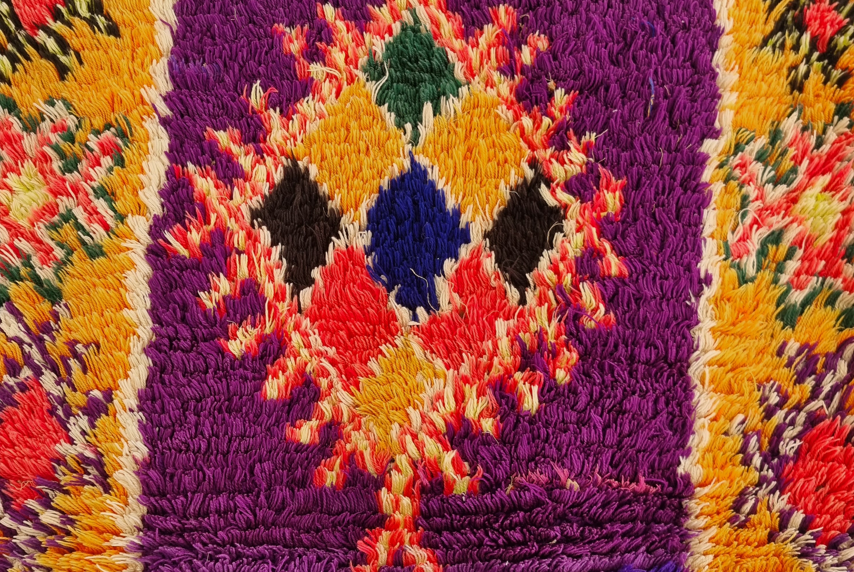 Vintage Colorful Boujaad Runner Rug - 8.10 x 2.8 Ft Irregular Handknotted Moroccan Hallway Rug MoroccanBazzArts