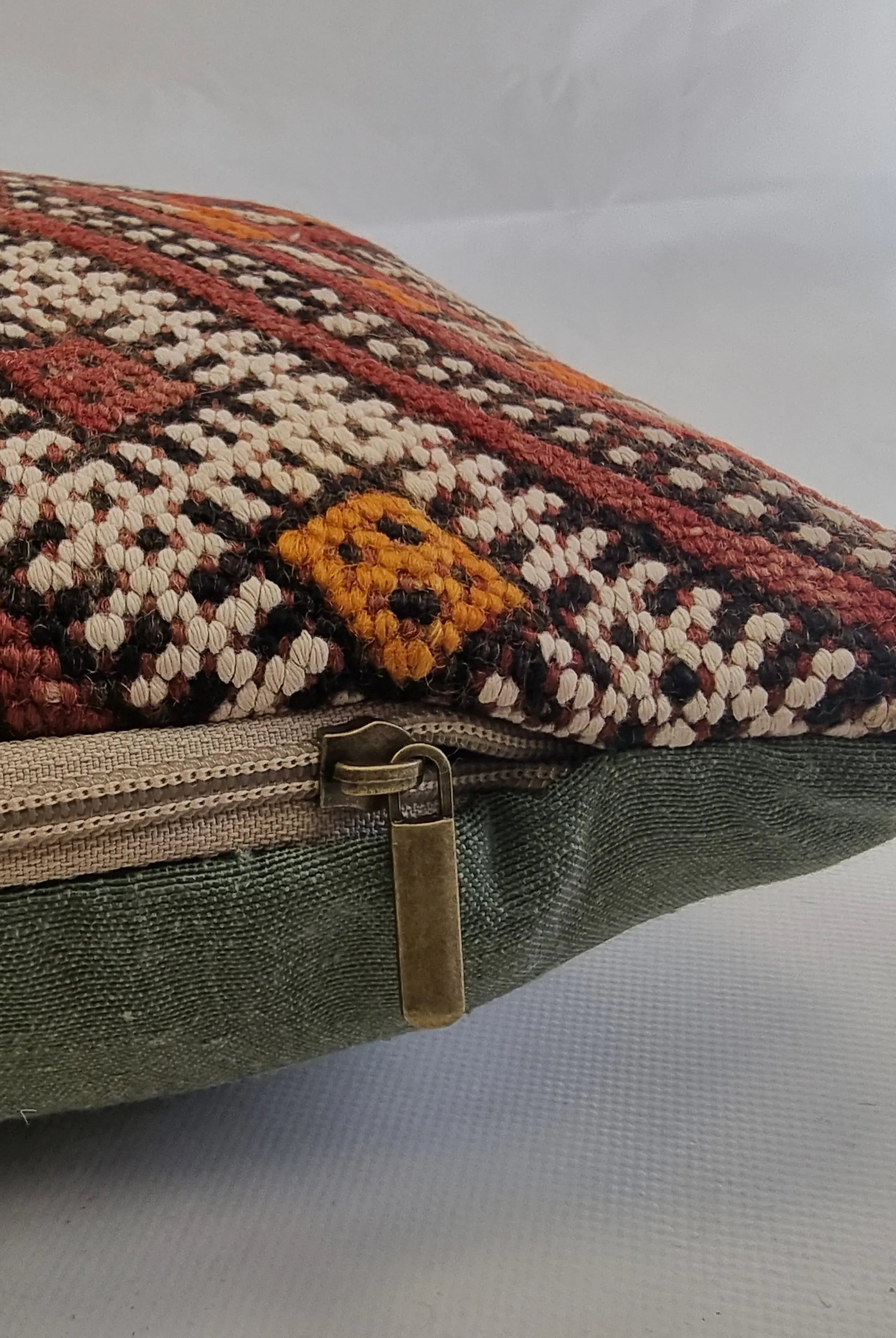 Authentic Moroccan Kilim Lumbar Pillow Cover 12x21" | Burgundy Geometric Boho Cushion | Handwoven Berber Tribal Throw Pillow 32x55cm MoroccanBazzArts