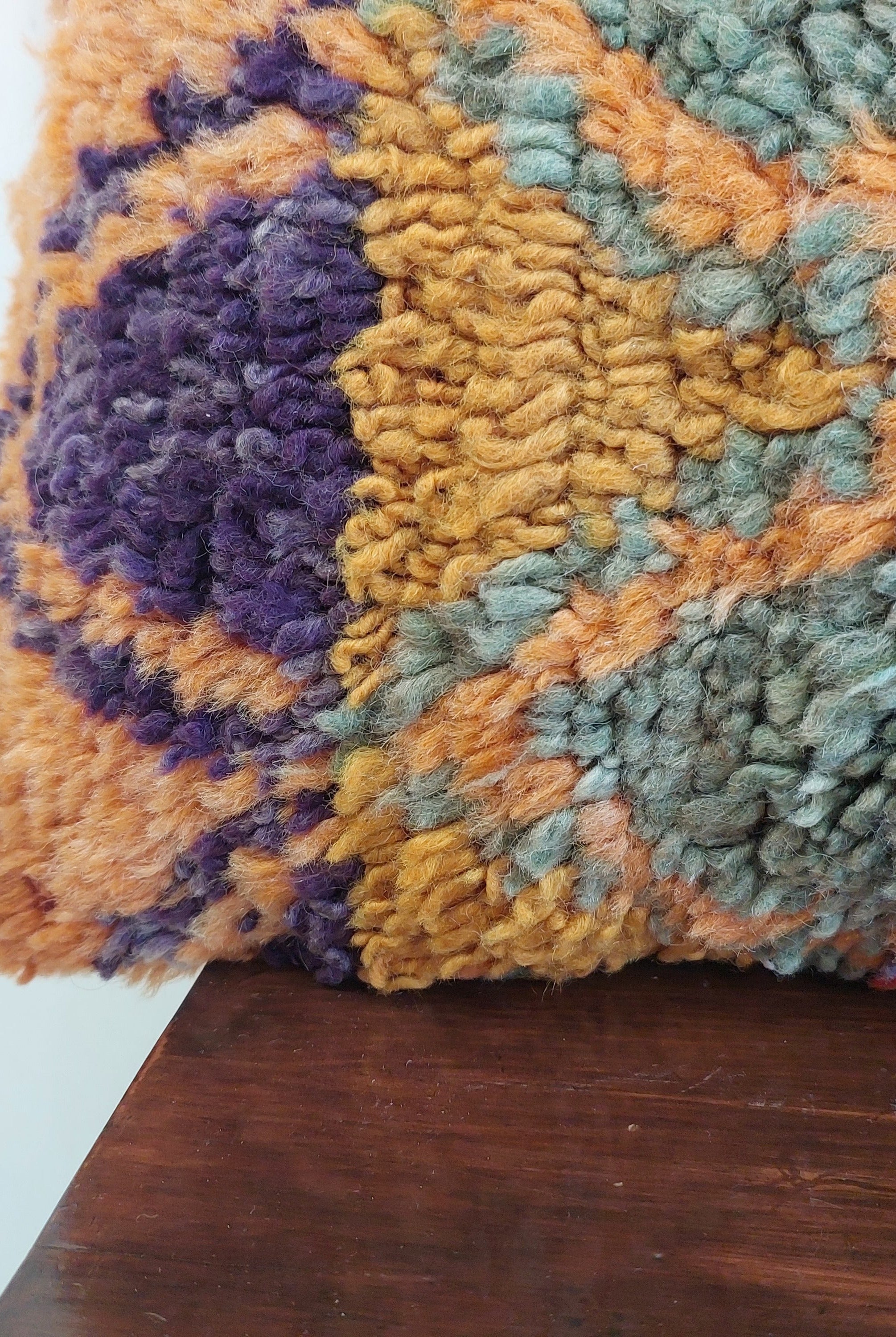 Aït Bou Ichaouen Moroccan Pillow - Handmade Berber Wool Cushion 14x24 - Vintage Colorful Boho Lumbar Pillow - Authentic Tribal Moroccan Deco MoroccanBazzArts