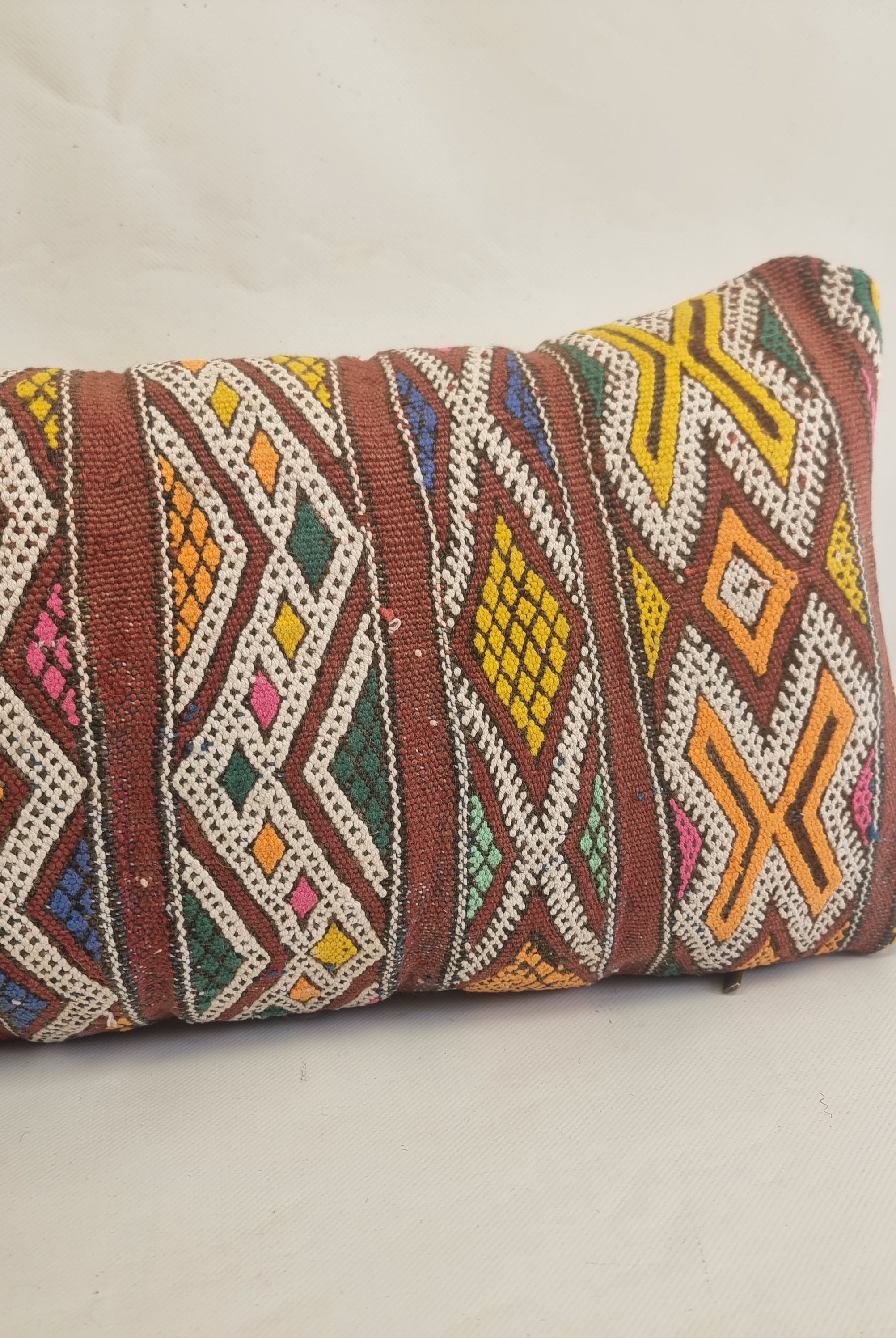Authentic Moroccan Lumbar Pillows | Handmade Berber Kilim Cushion Covers | Boho Tribal Throw Pillows | Earthy Vintage Decor MoroccanBazzArts