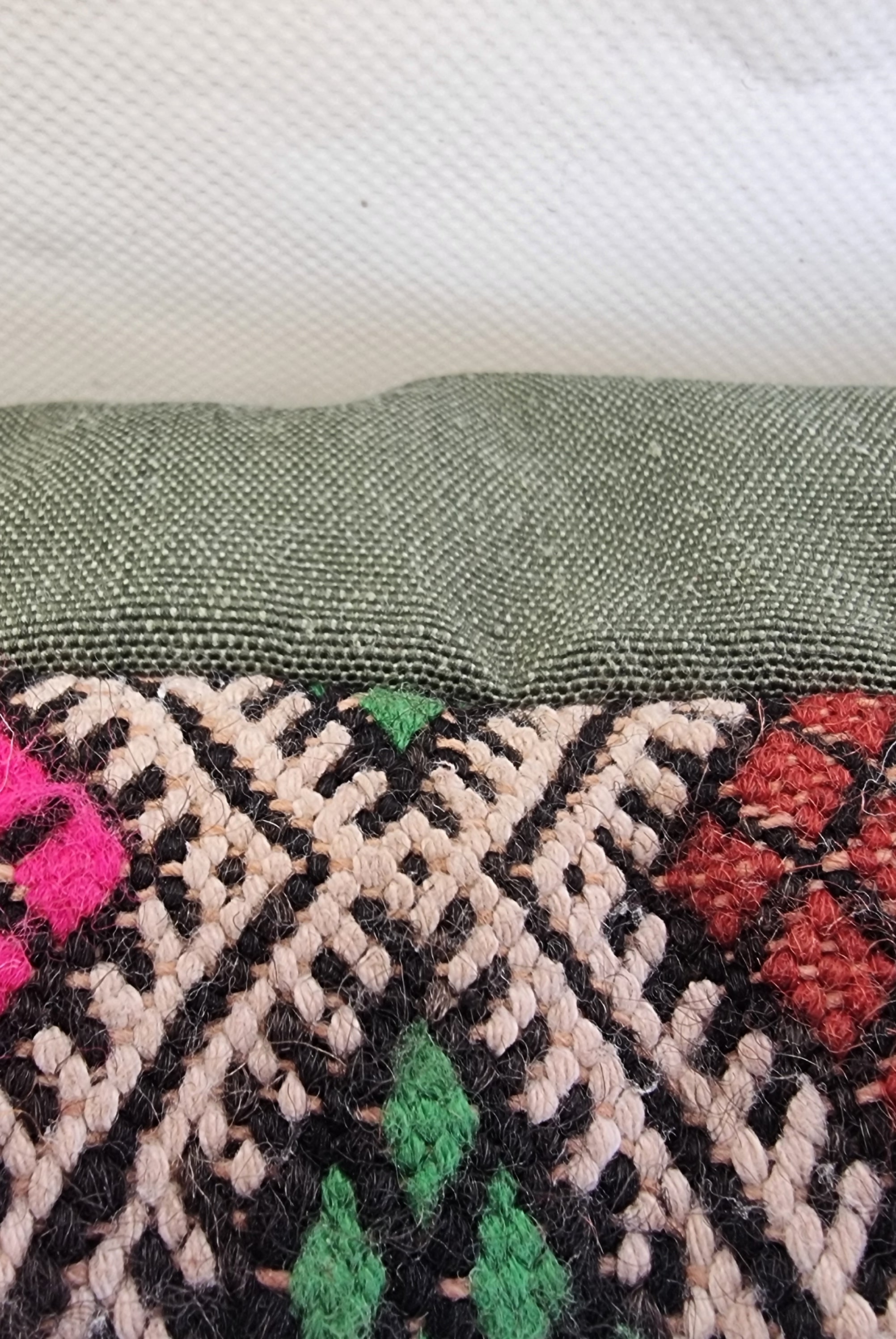 Handwoven Moroccan Kilim Lumbar Pillow Cover (13" x 22") – Colorful Geometric Boho Cushion MoroccanBazzArts