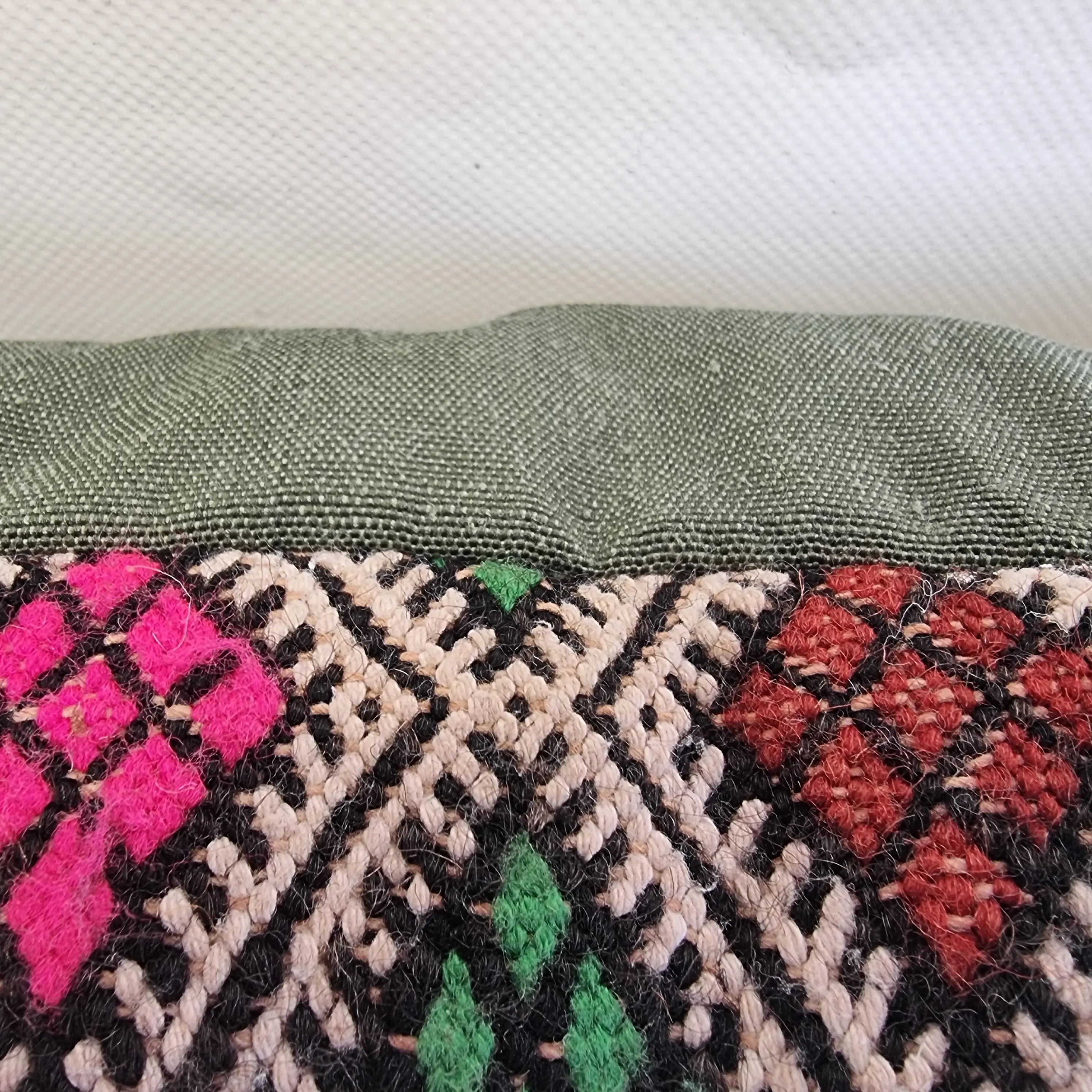 Handwoven Moroccan Kilim Lumbar Pillow Cover (13" x 22") – Colorful Geometric Boho Cushion MoroccanBazzArts