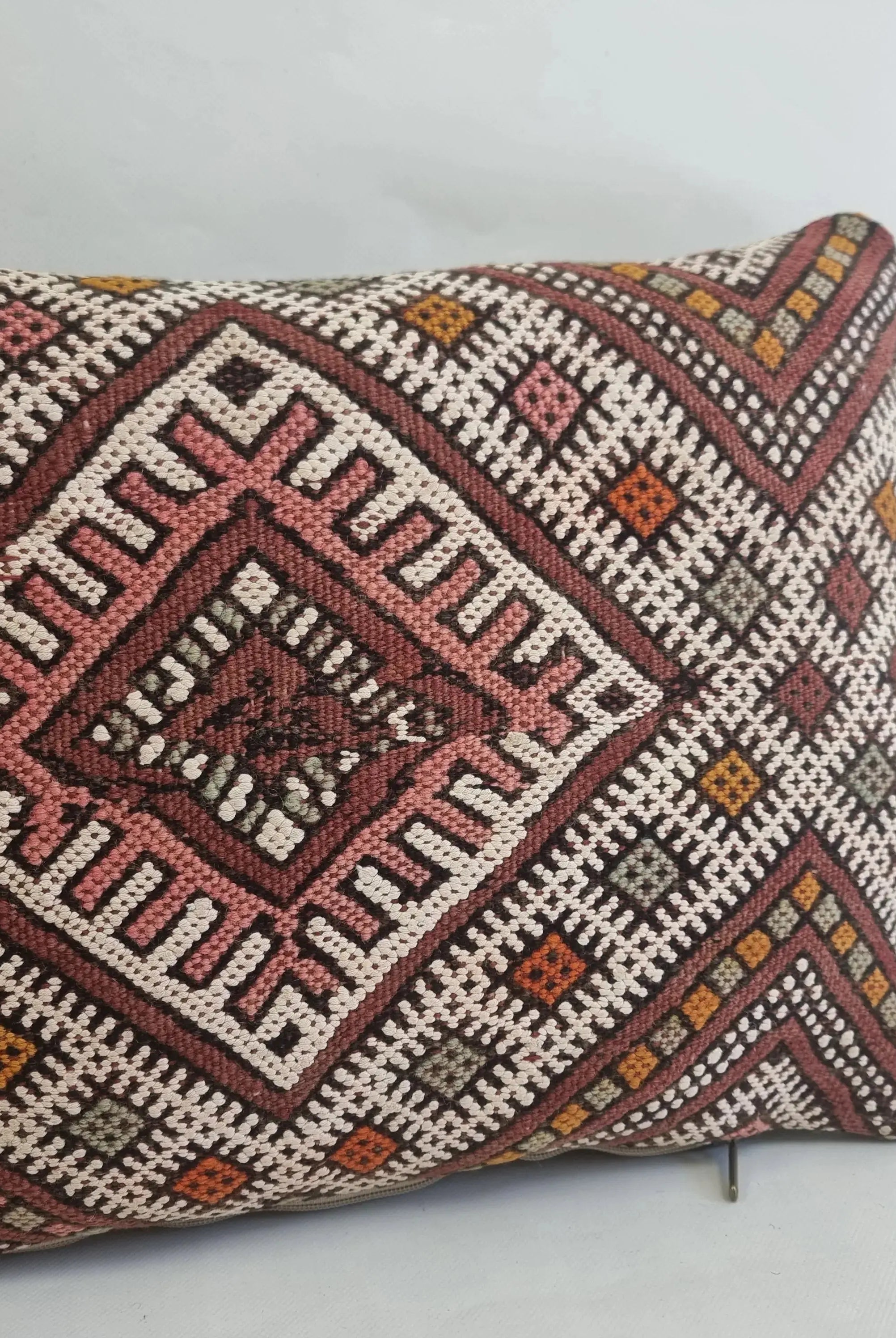 Authentic Moroccan Kilim Pillow Cover | Vintage Berber Handmade Wool Cushion | Earthy Boho Throw Pillow | Rustic Tribal Home Decor MoroccanBazzArts