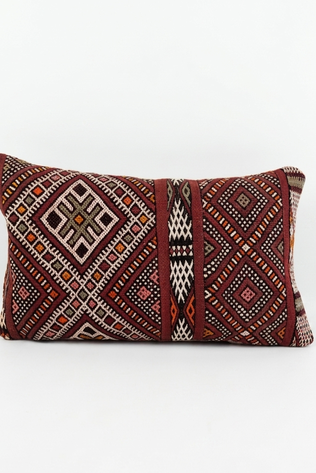 Authentic Moroccan Kilim Pillow Cover | Vintage Berber Handmade Wool Cushion | Earthy Boho Throw Pillow | Rustic Tribal Home Decor MoroccanBazzArts