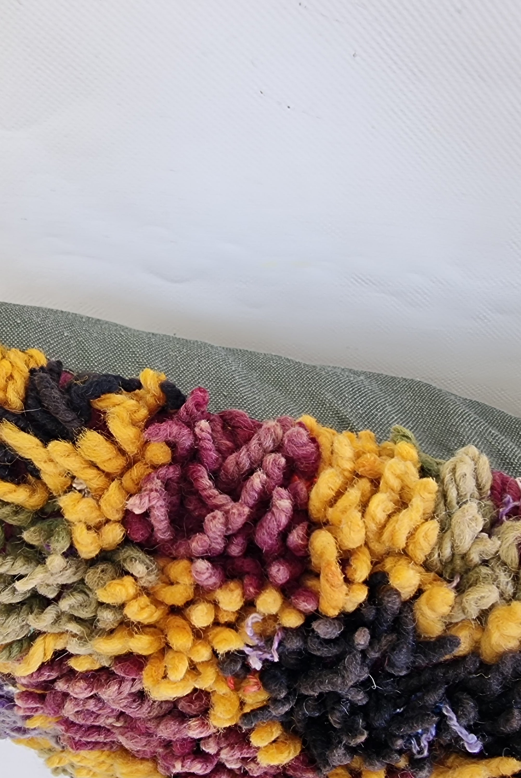 Authentic Aït Bou Ichaouen Berber Lumbar Pillow | Vintage Hand-Knotted Wool | 14" x 25" MoroccanBazzArts