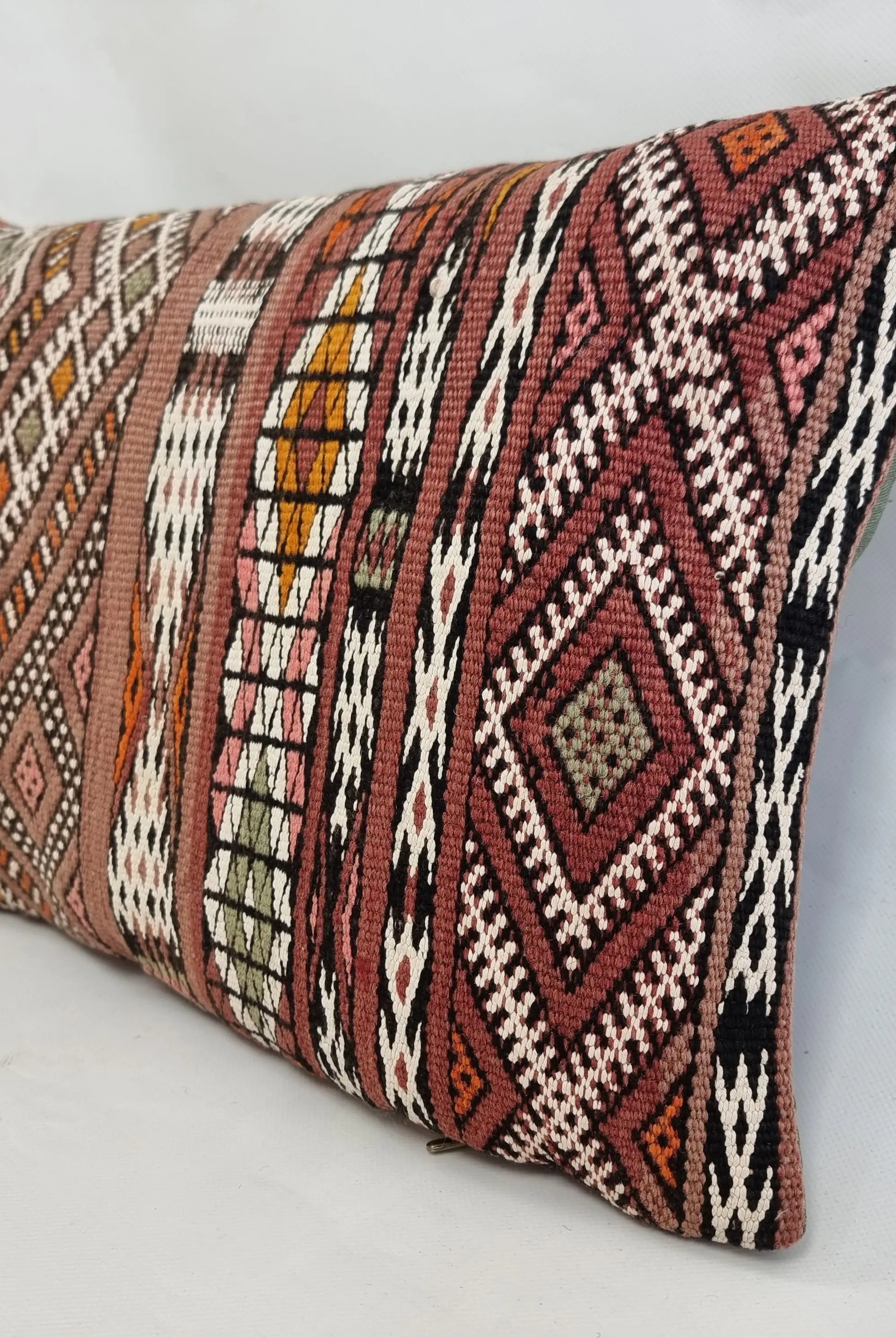 Authentic Moroccan Kilim Pillow Cover | Vintage Berber Handmade Wool Cushion | Earthy Boho Throw Pillow | Rustic Tribal Home Decor MoroccanBazzArts