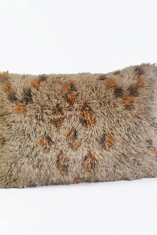 Vintage Beni Ourain Wool Pillow Cover | 16" x 25" MoroccanBazzArts