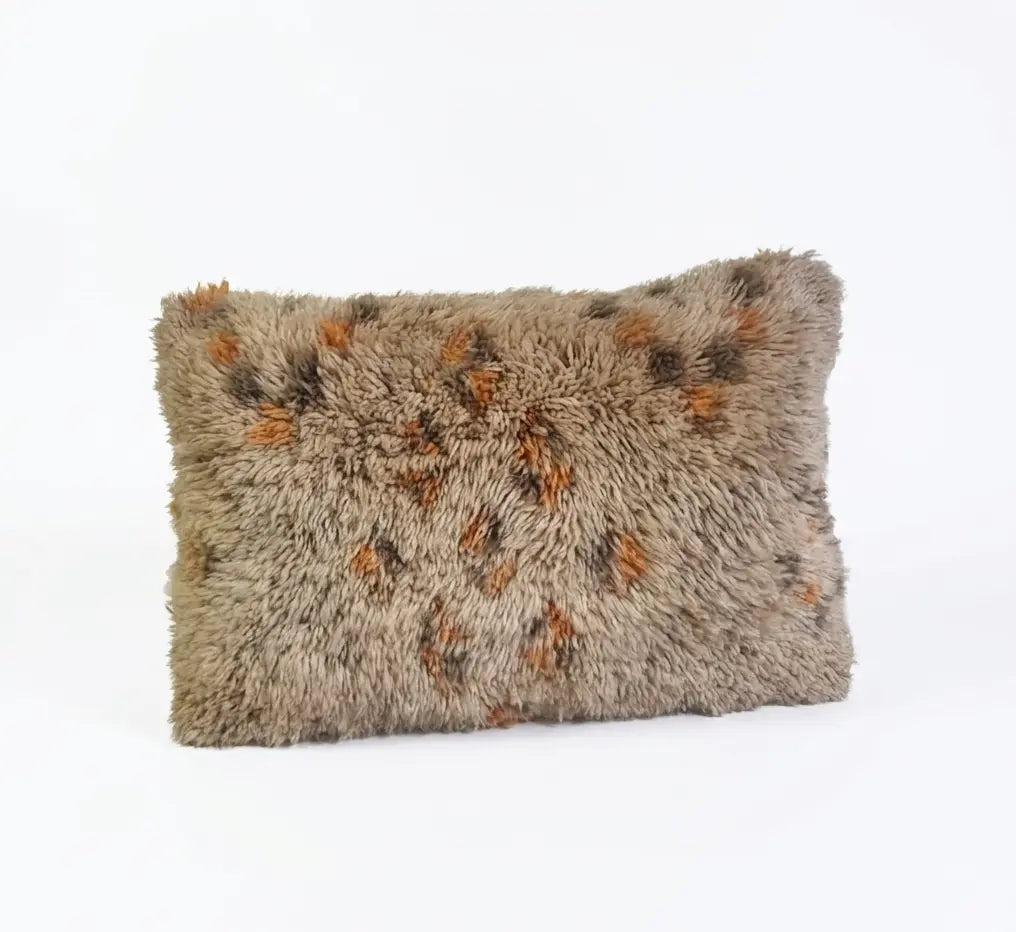 Vintage Beni Ourain Wool Pillow Cover | 16" x 25" MoroccanBazzArts
